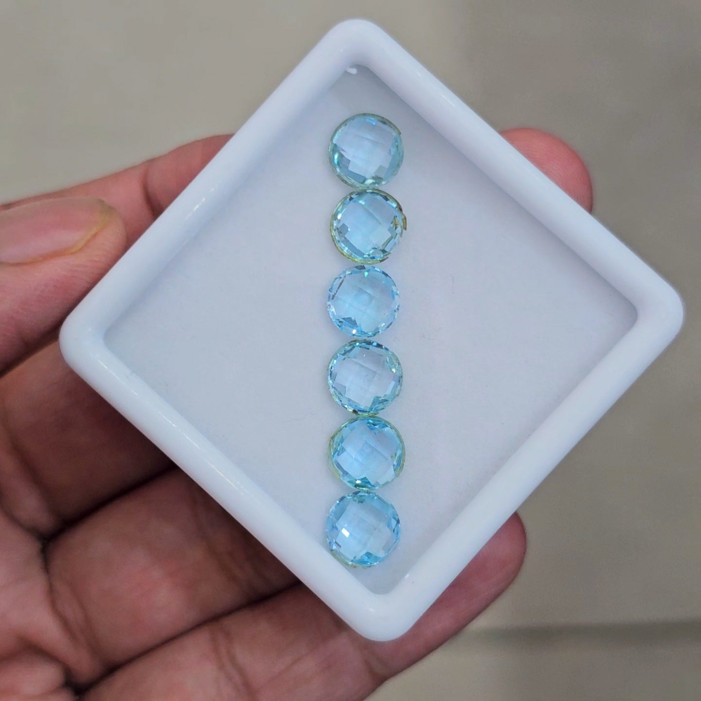 6 Pcs Of Blue Topaz Faceted | Round | Size: 8mm