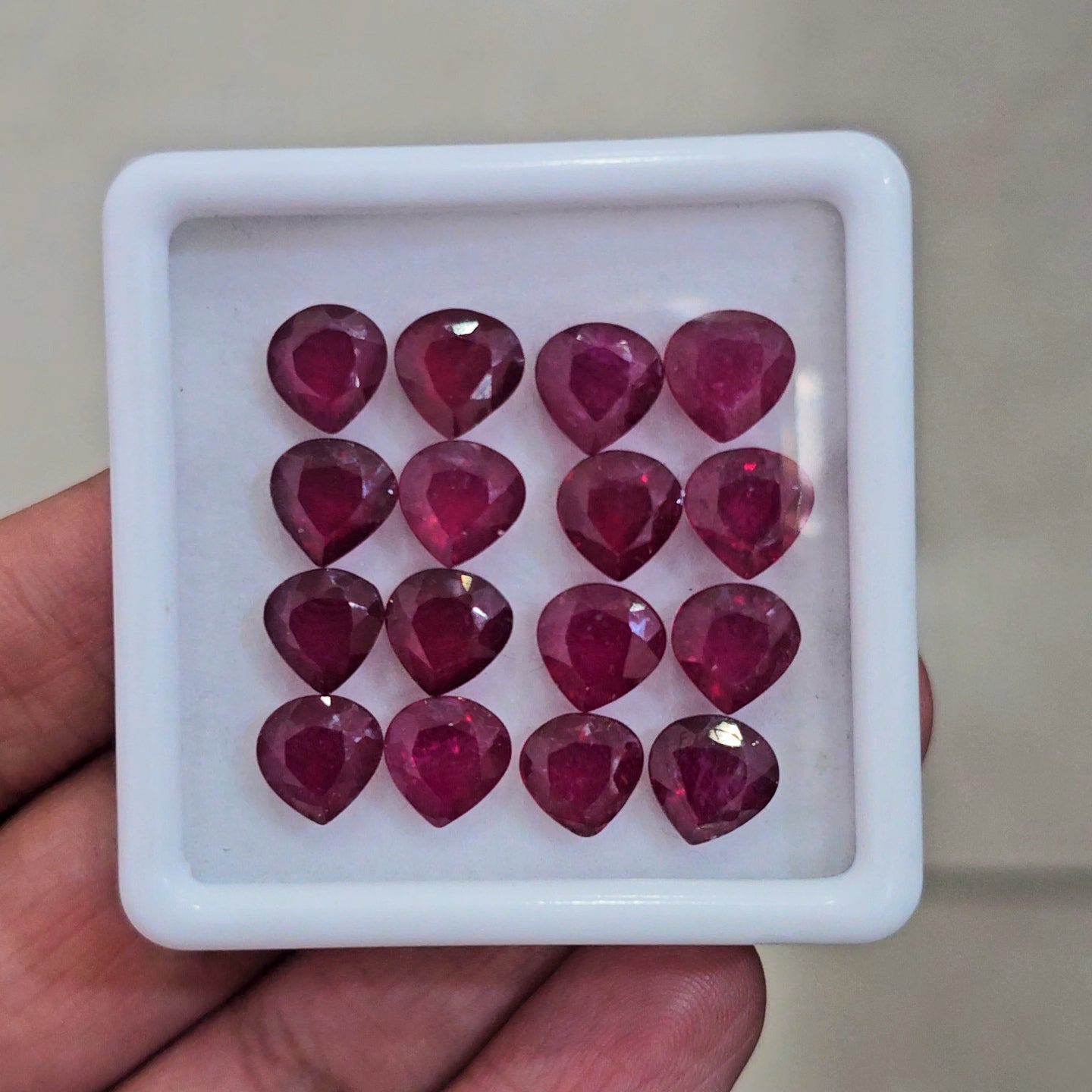 16 Pcs Of Natural Ruby Faceted | Teardrop | Size: 8mm