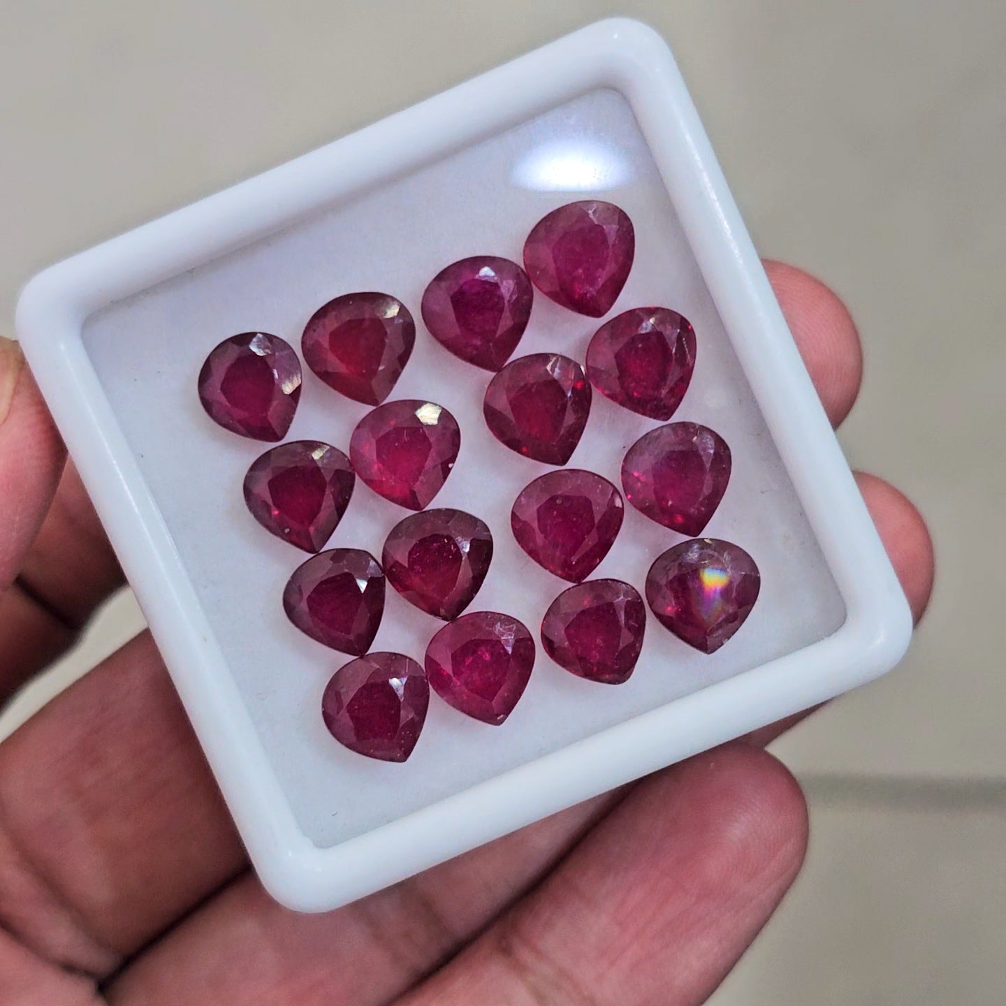 16 Pcs Of Natural Ruby Faceted | Teardrop | Size: 8mm