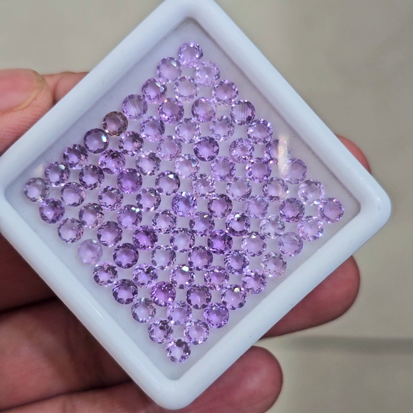 81 Pcs Of Natural Amethyst Faceted | Round | Size: 4mm