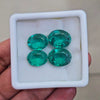 4 Pcs Of Lab Grown Emerald Faceted | Oval | Size: 13-16mm