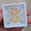 19 Pcs Of Natural Blue Topaz & Citrine Faceted | Mix | Size:6-8mm