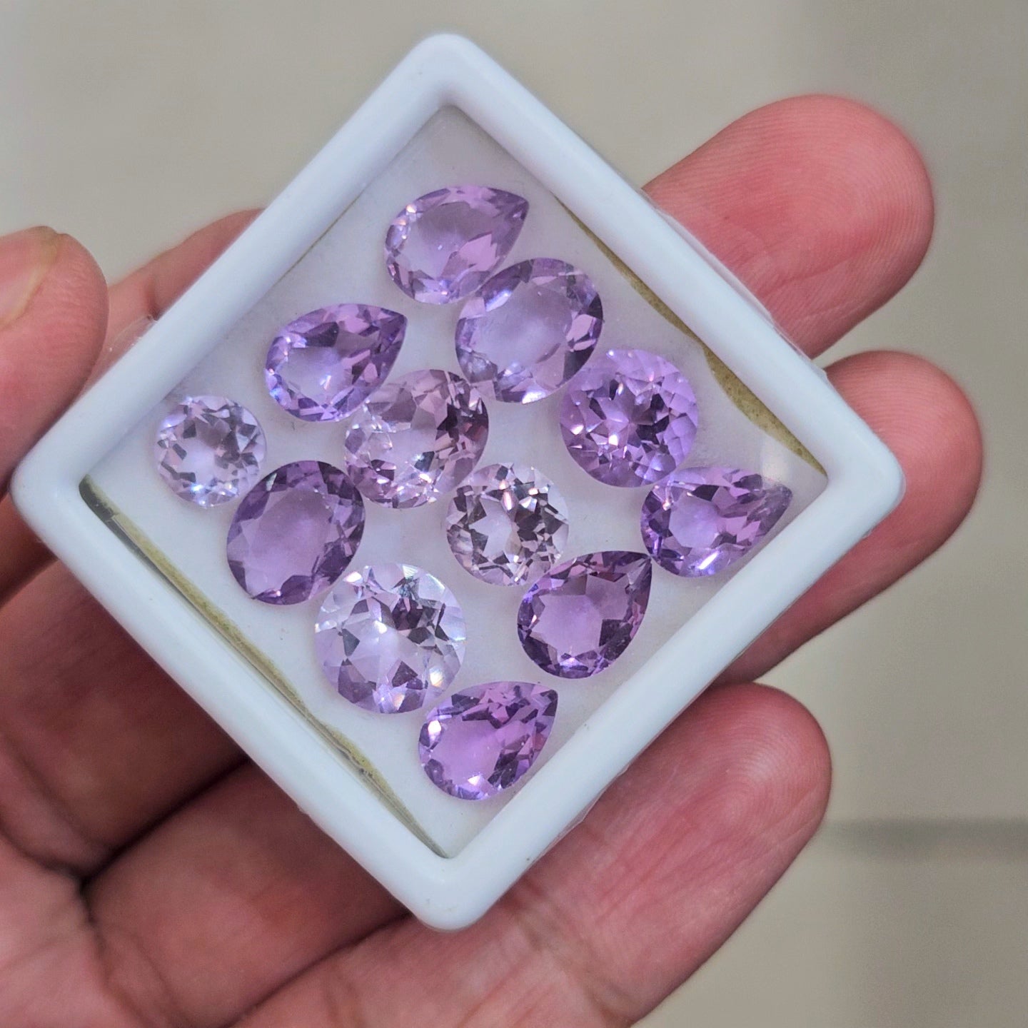 12 Pcs Of Natural Amethyst Faceted | Mix | Size: 7-10mm