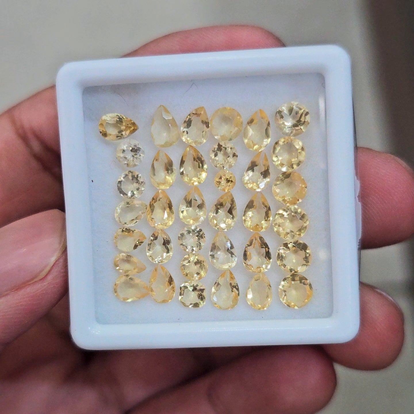 35 Pcs Of Natural Citrine Faceted | Pear & Round | Size: 3-6mm