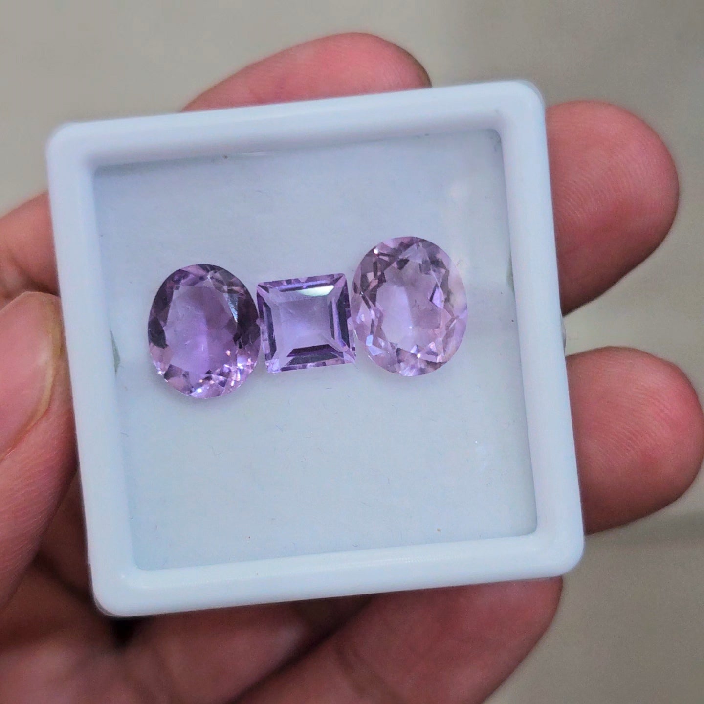 3 Pcs Of Natural Amethyst Faceted | Oval & Square | Size: 8-12mm
