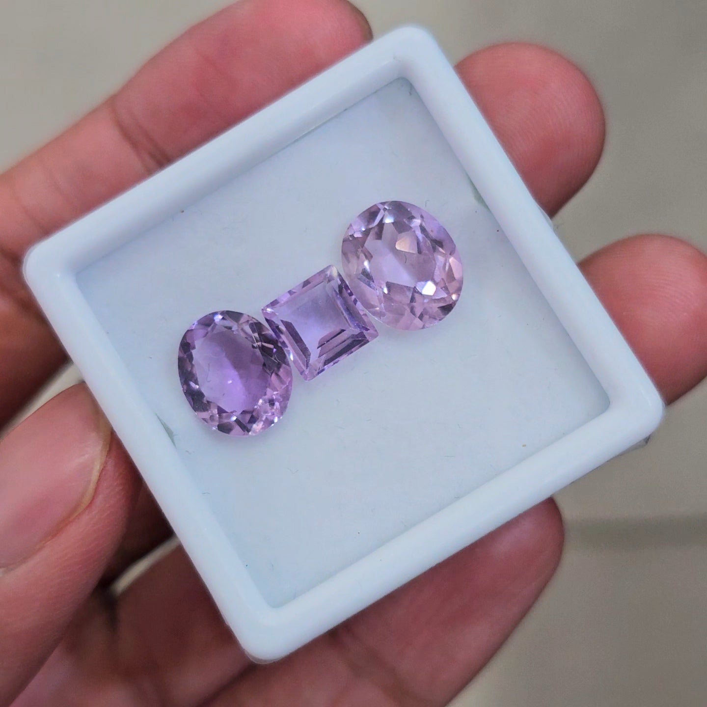 3 Pcs Of Natural Amethyst Faceted | Oval & Square | Size: 8-12mm