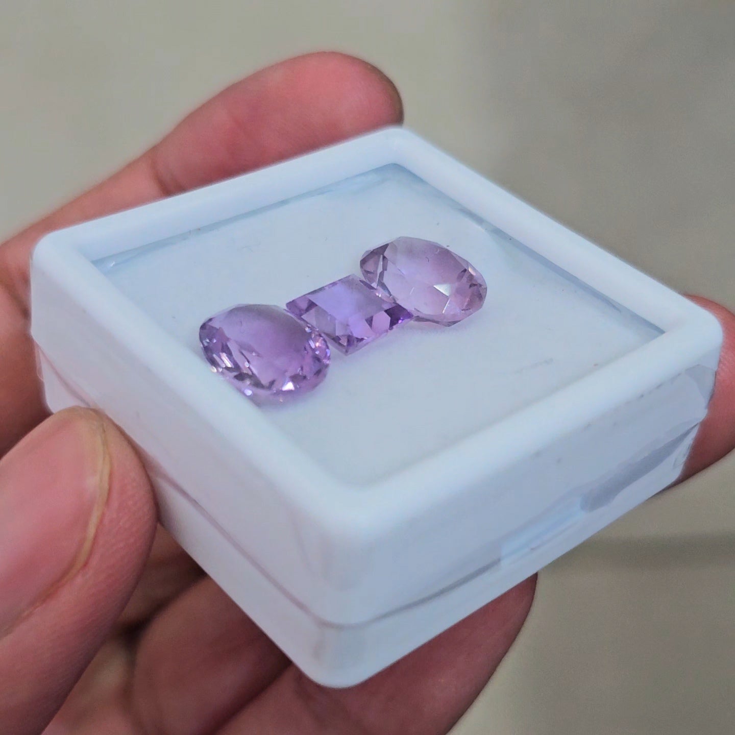 3 Pcs Of Natural Amethyst Faceted | Oval & Square | Size: 8-12mm