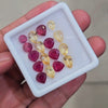 17 Pcs Of Natural Ruby & Citrine Faceted | Mix | Size: 7-9mm