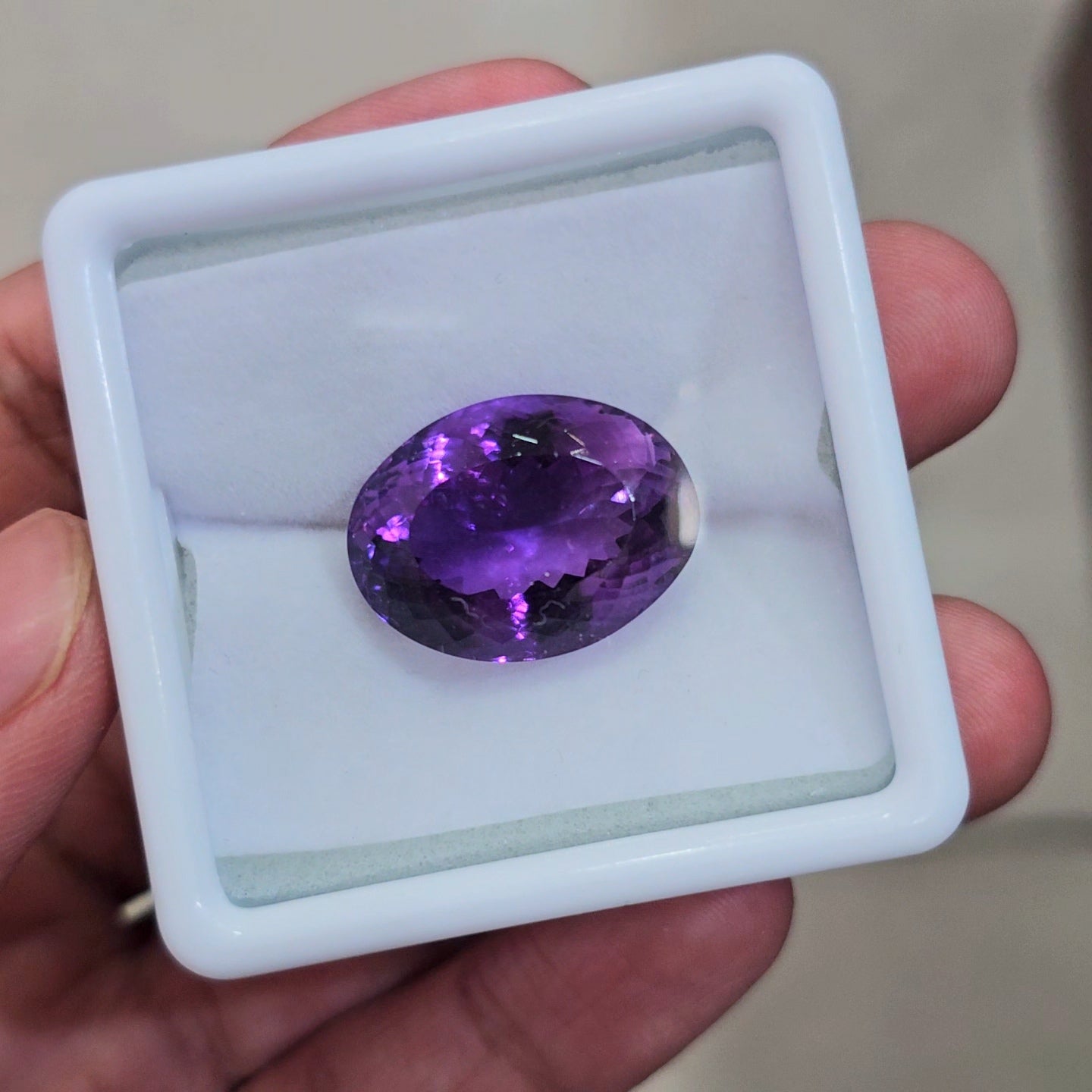 1 Pcs Of Natural Amethyst Faceted | Oval | Size: 22x17mm