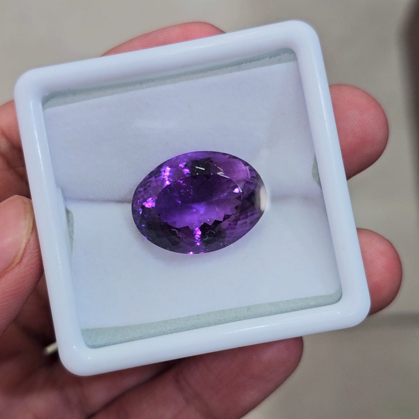 1 Pcs Of Natural Amethyst Faceted | Oval | Size: 22x17mm