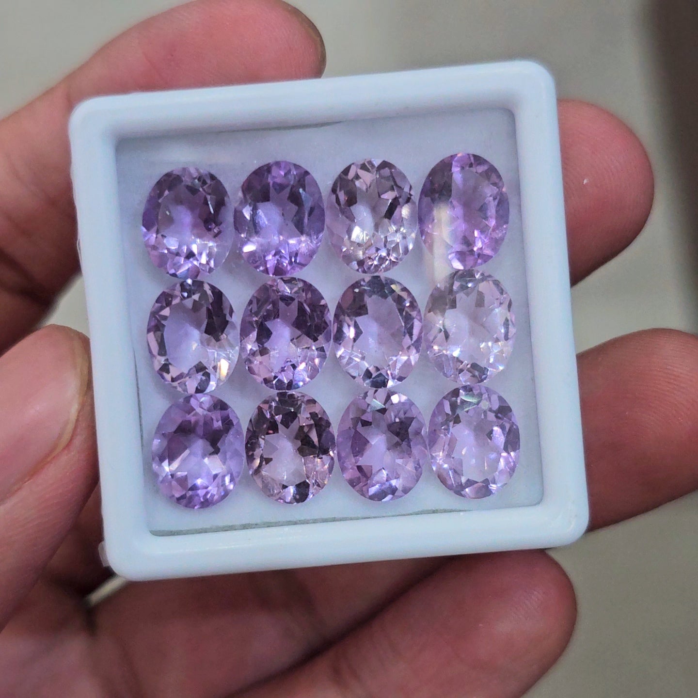 12 Pcs Of Natural Amethyst Faceted | Oval | Size: 10x8mm
