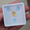 4 Pcs Of Natural Blue Topaz & Citrine Faceted | Mix | Size:7-10mm