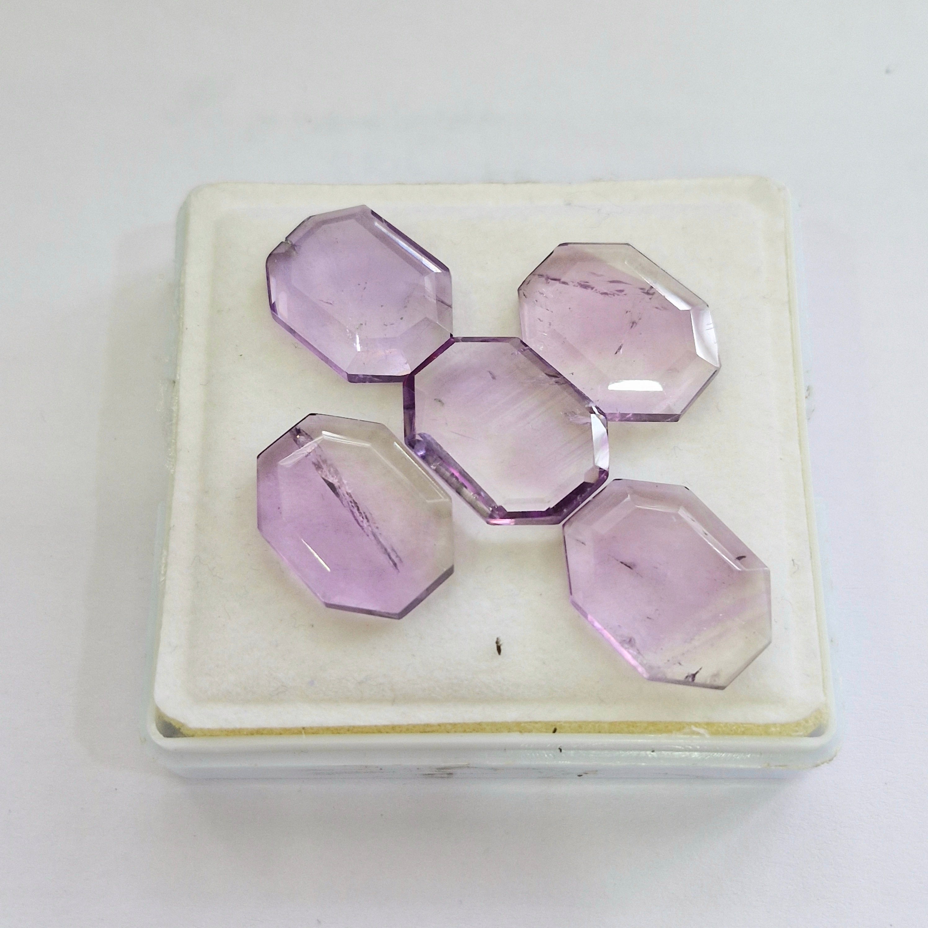 56.6cts Of Natural Amethyst Flat Back Fancy | Size: 20x14mm | 5pcs
