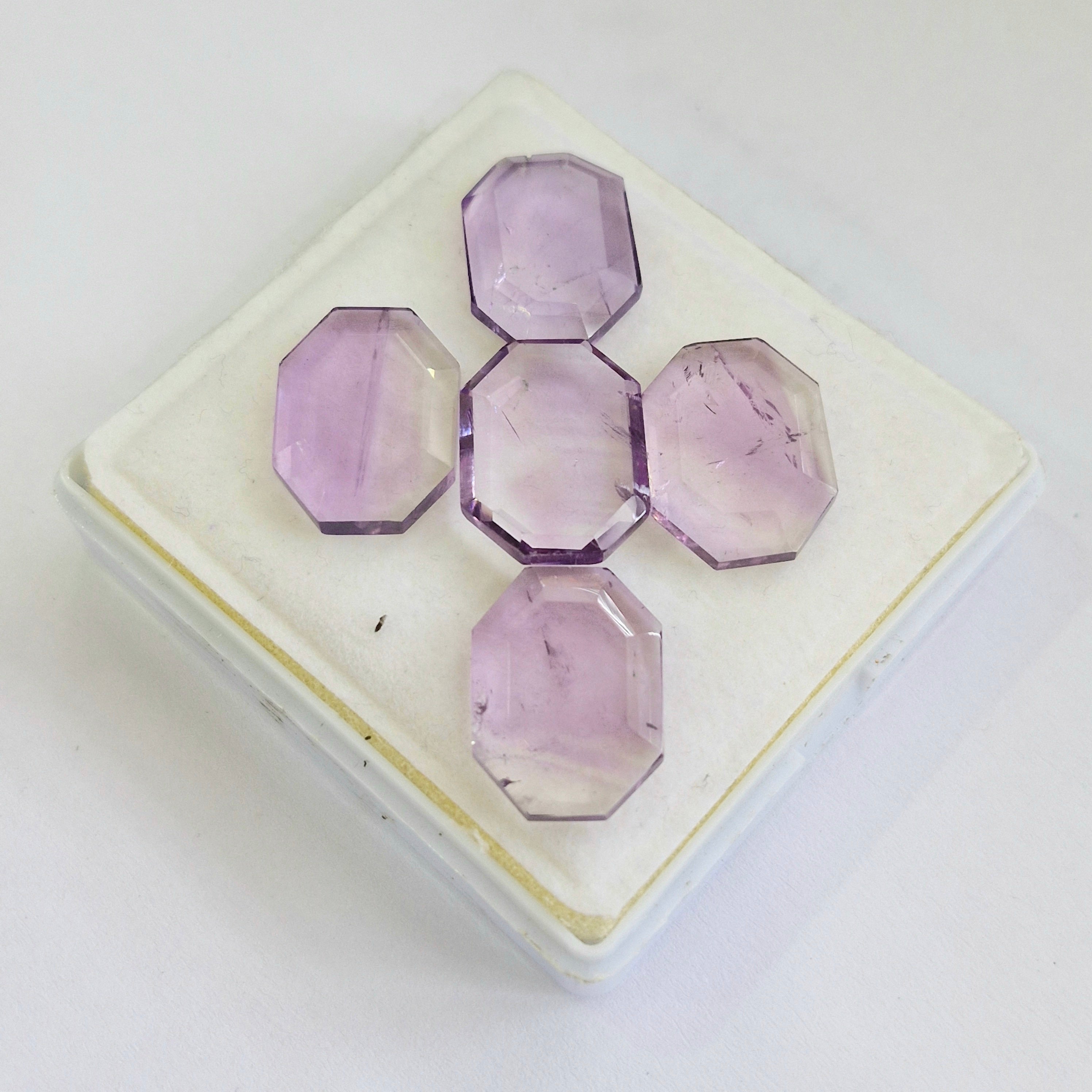 56.6cts Of Natural Amethyst Flat Back Fancy | Size: 20x14mm | 5pcs