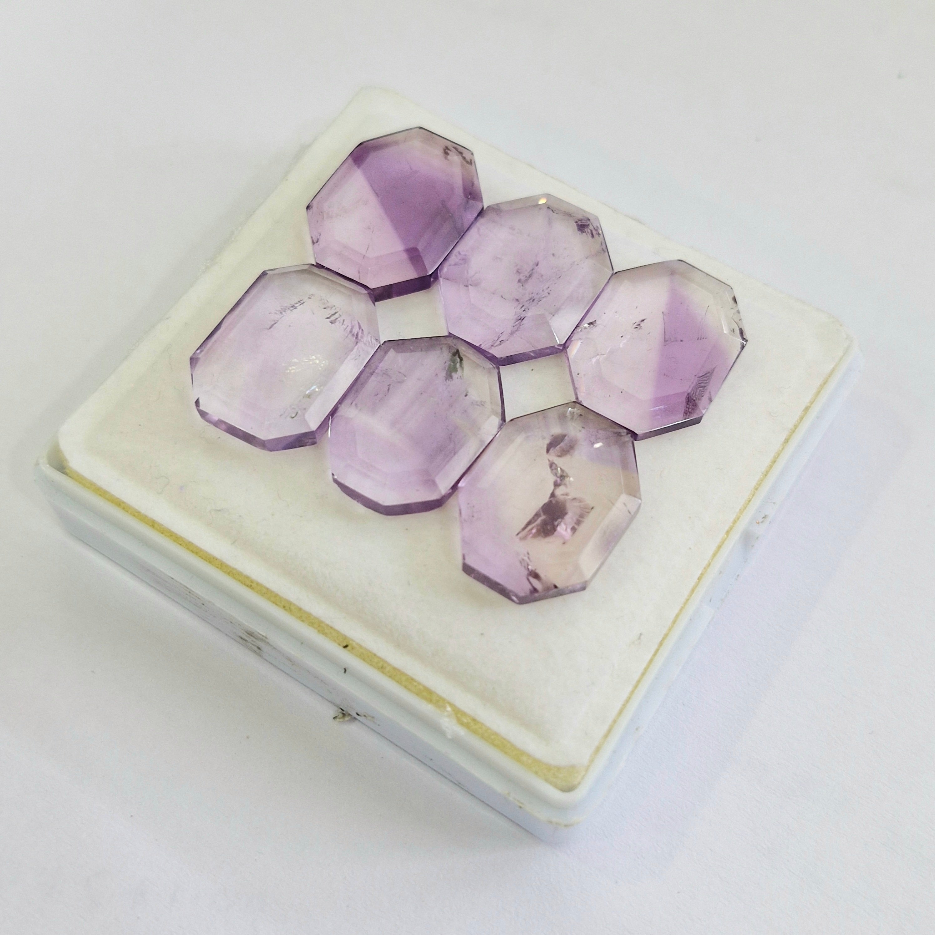 69.8cts Of Natural Amethyst Flat Back Fancy | Size: 20x14mm | 6pcs