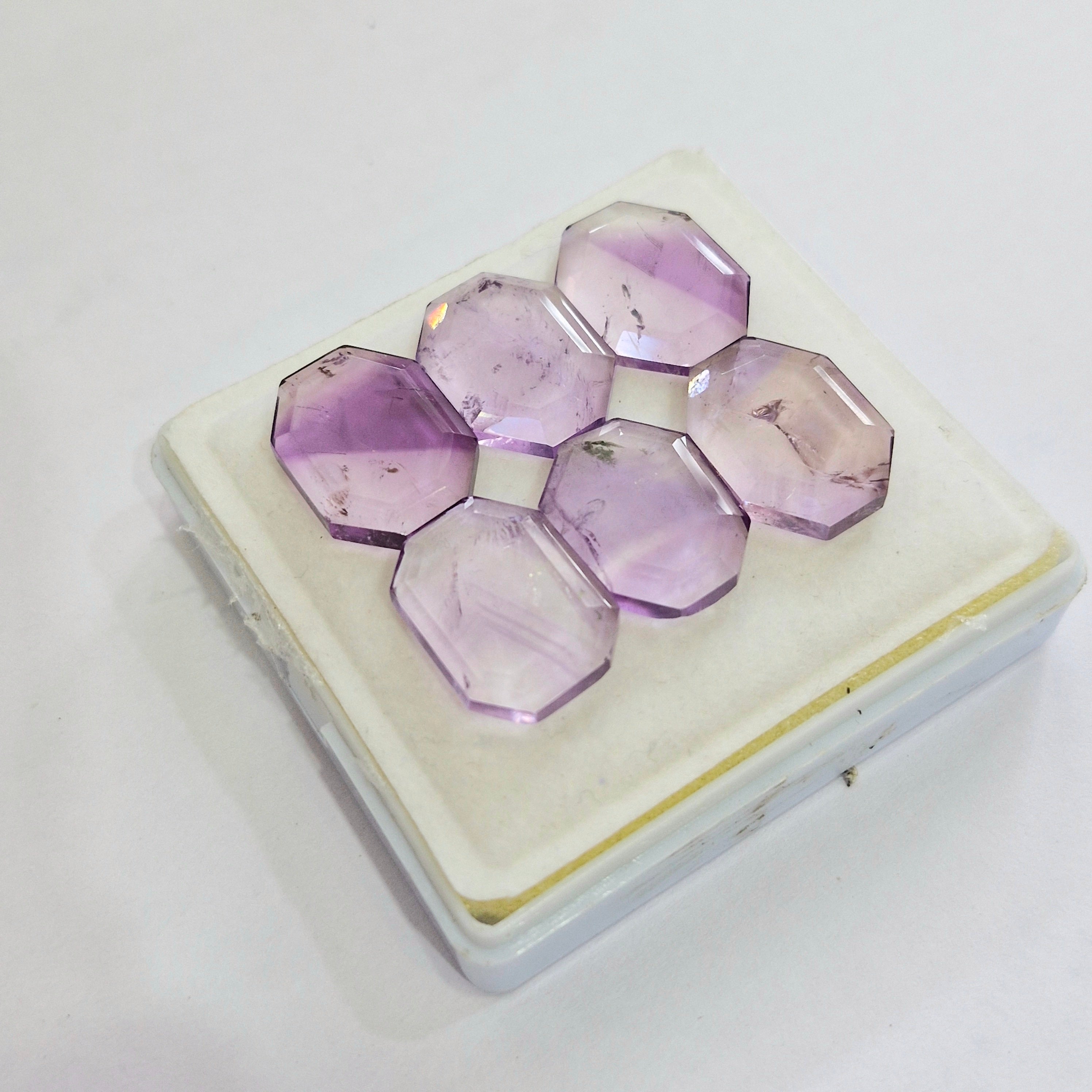 69.8cts Of Natural Amethyst Flat Back Fancy | Size: 20x14mm | 6pcs