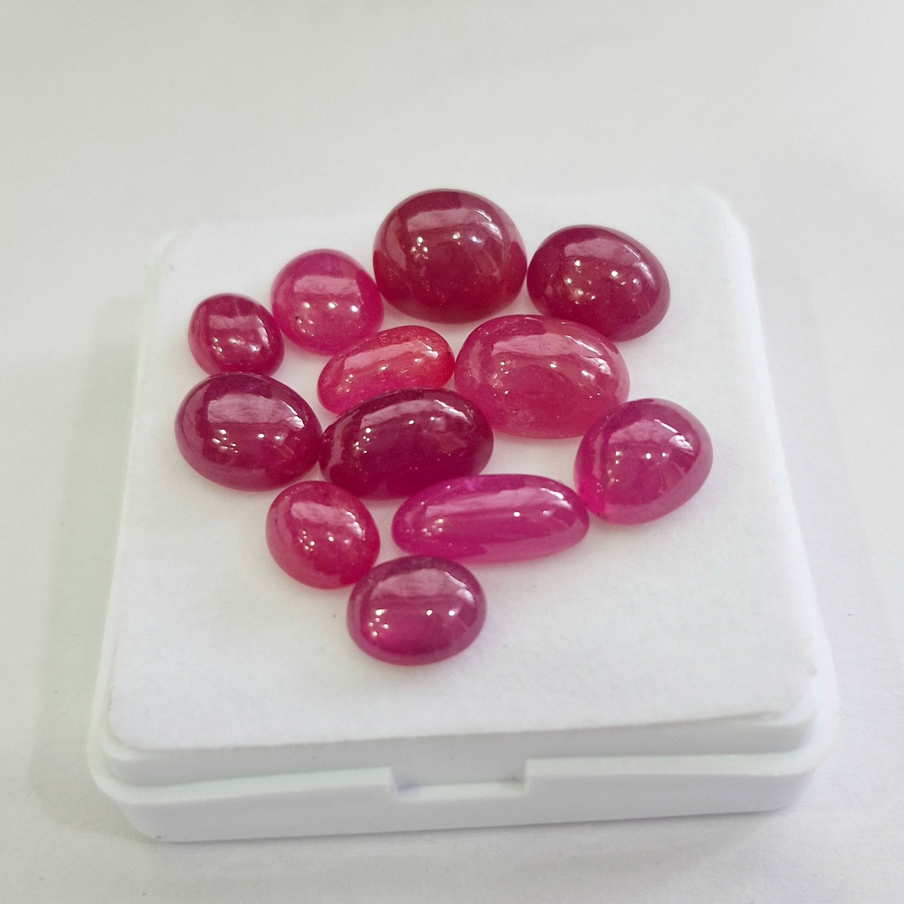 67.1cts Of Natural Clearance Ruby Cabochons | Oval | Size: 8-13mm | 12pcs