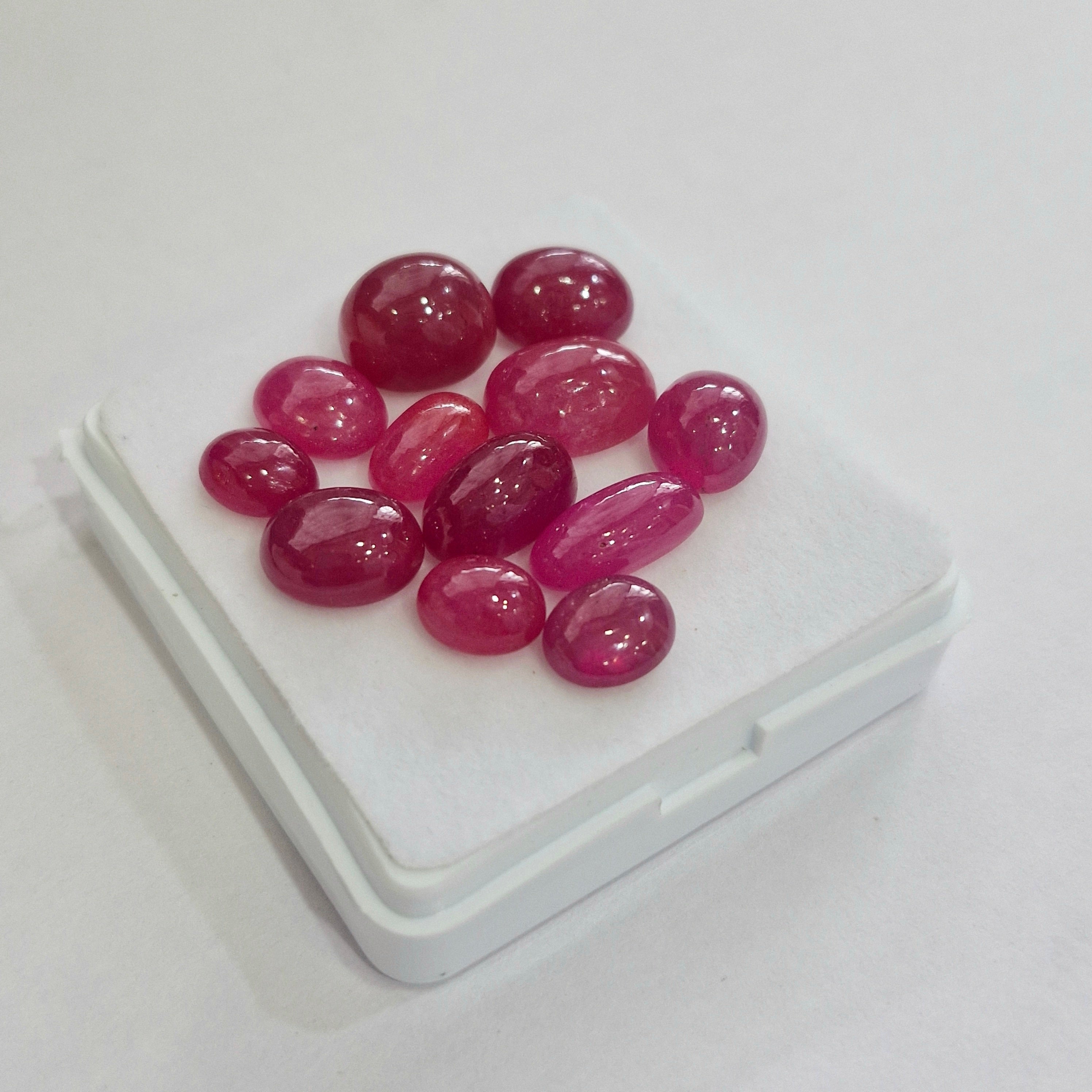 67.1cts Of Natural Clearance Ruby Cabochons | Oval | Size: 8-13mm | 12pcs