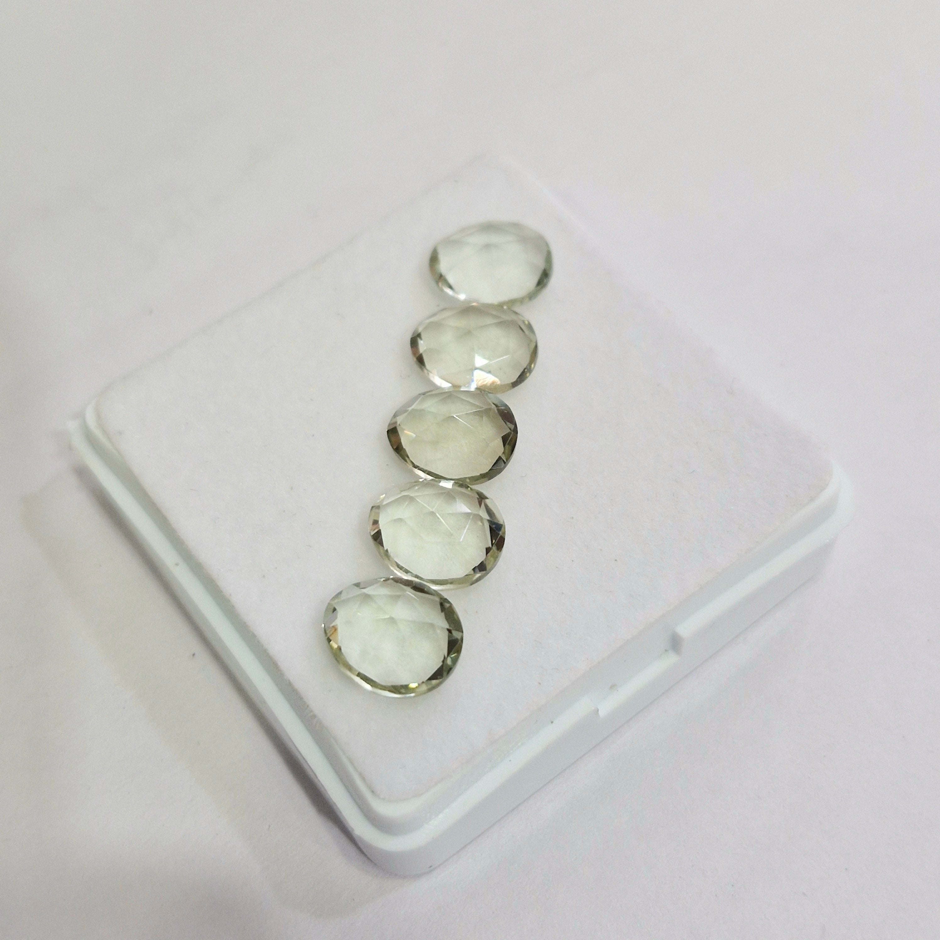 15.4cts Of Natural Prasiolite Faceted | Oval | Size: 11x9mm | 5pcs