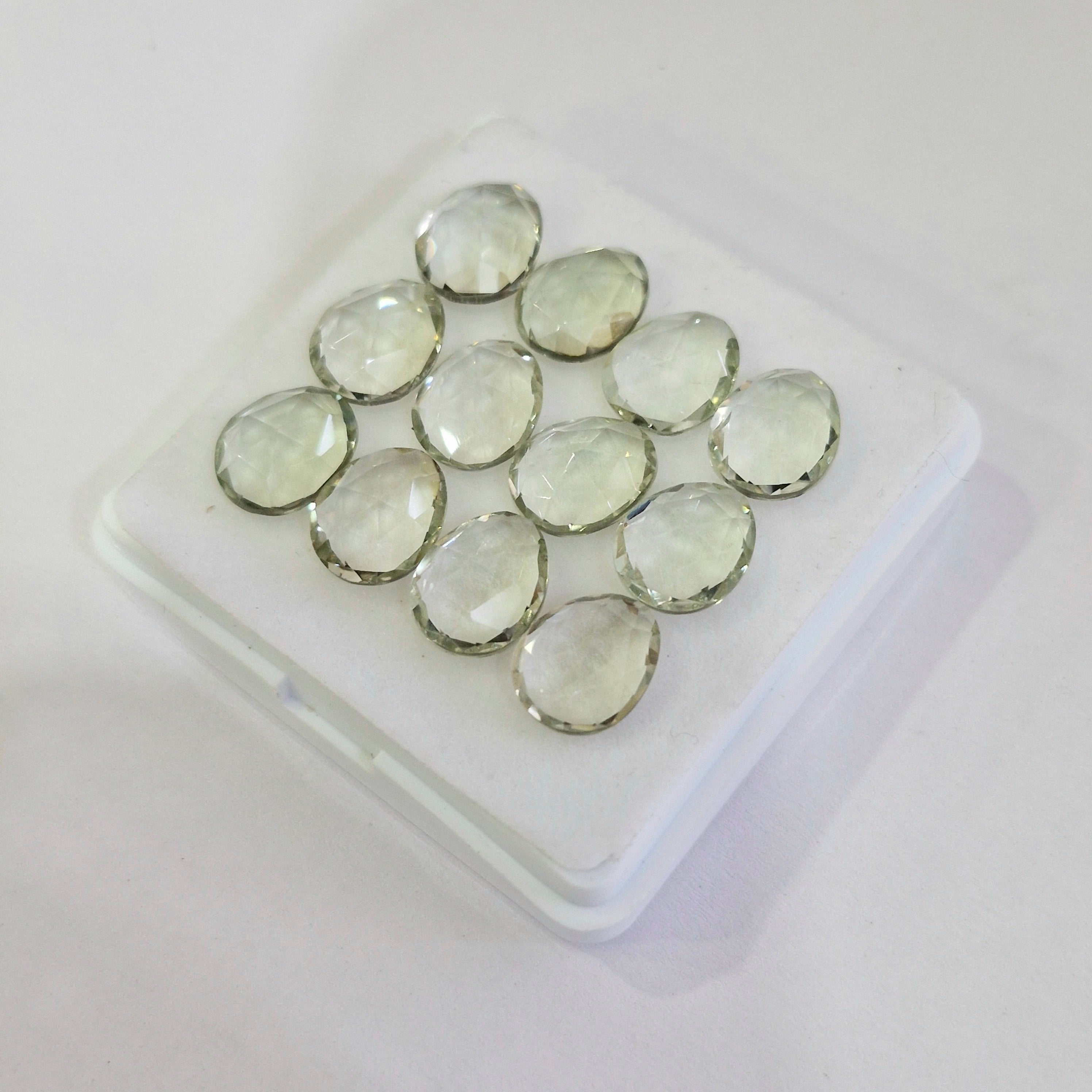 36.4cts Of Natural Prasiolite Faceted | Oval | Size: 11x9mm | 12pcs