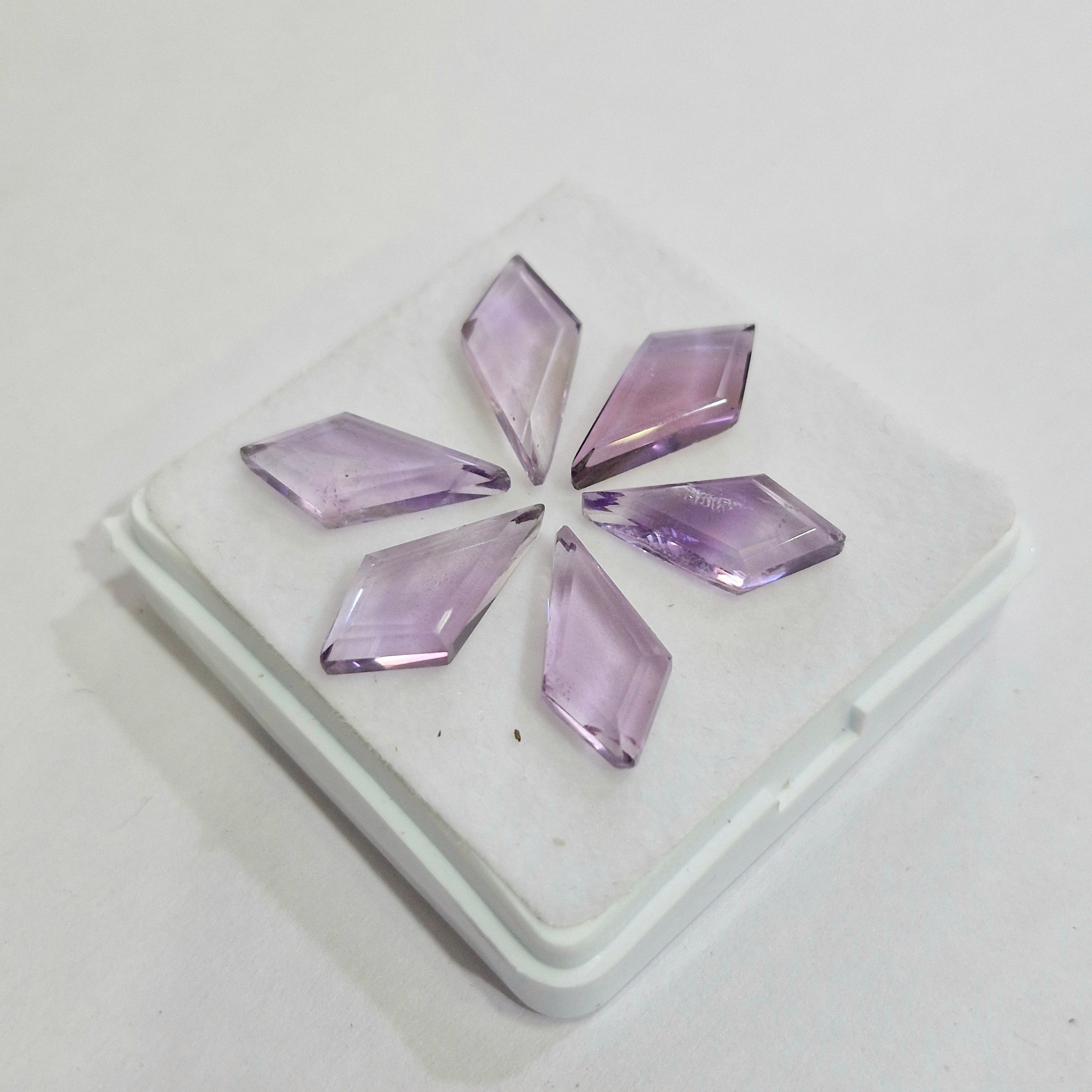 24.7cts Of Natural Amethyst Flat Back Fancy | Size: 18x9mm | 6pcs