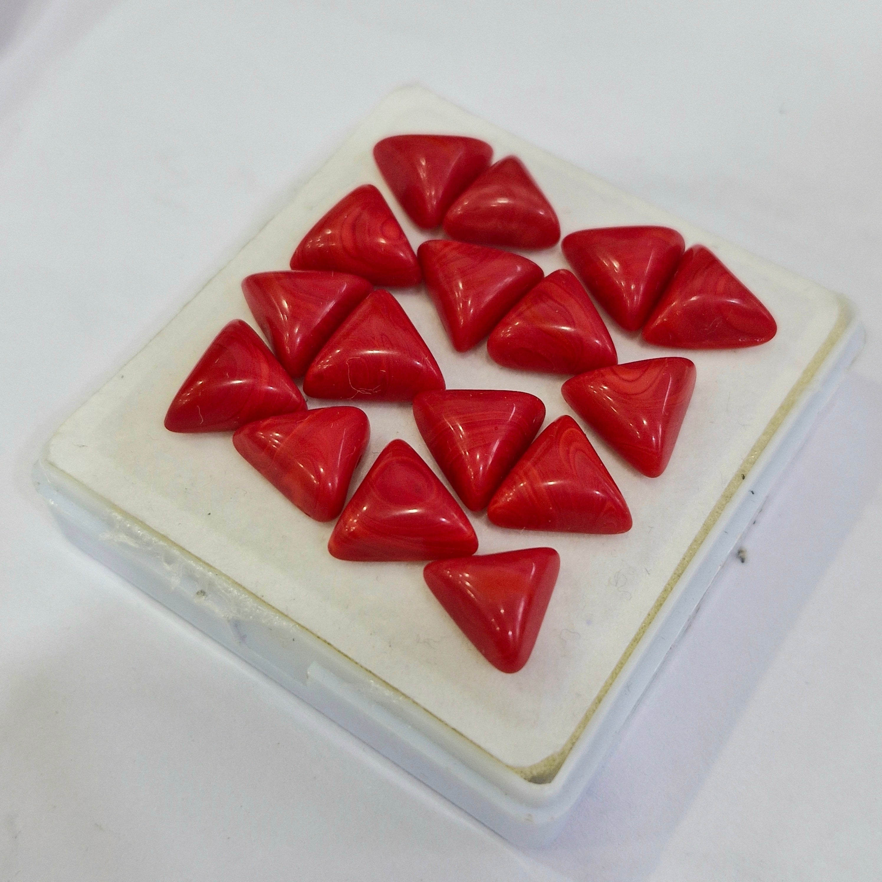 75.7cts Of  Imitation Coral | Trillion | Size: 12x12mm | 16pcs
