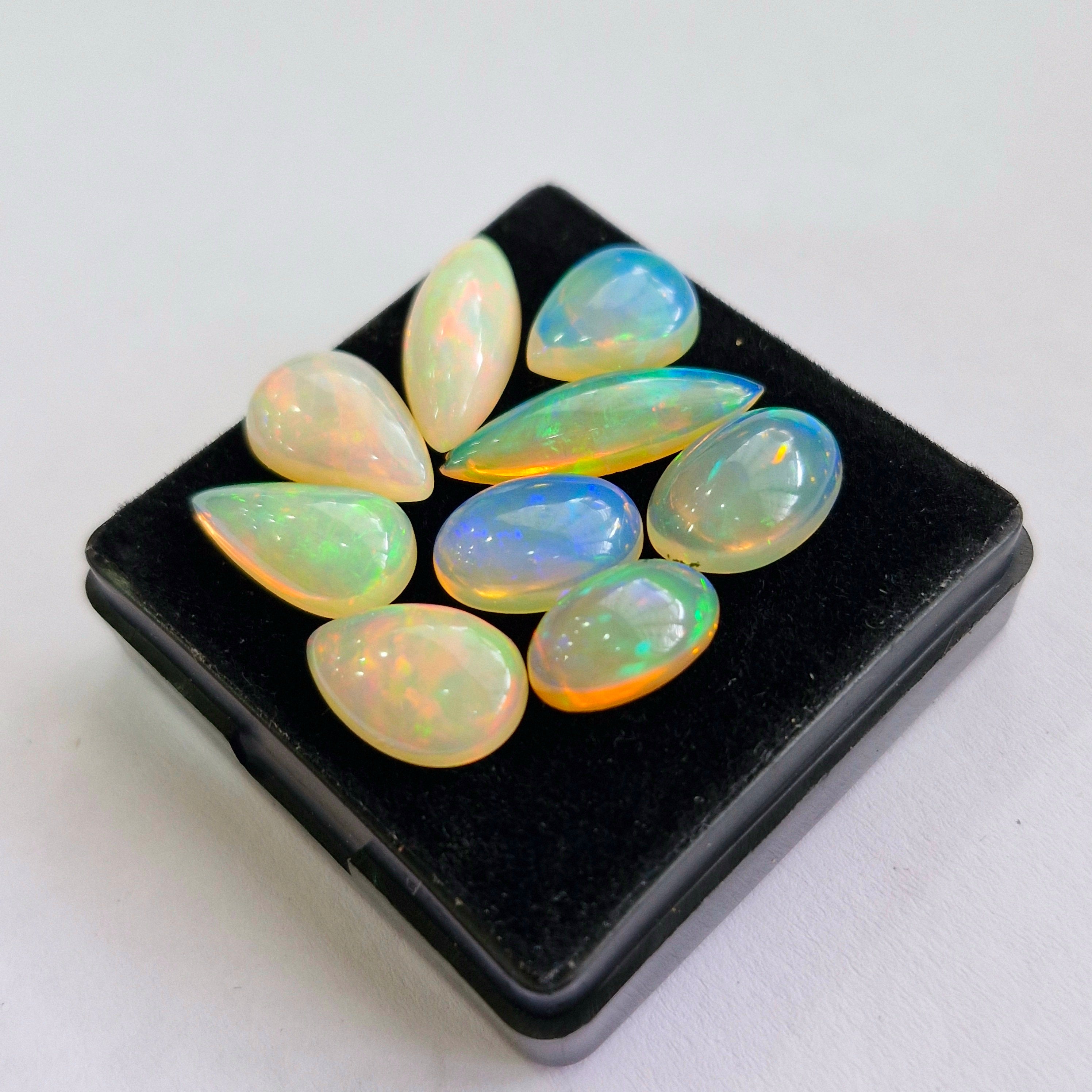 19.5cts Of  Natural Ethiopian Opal Cabochon  | Mix | Size: 11-20mm | 9pcs