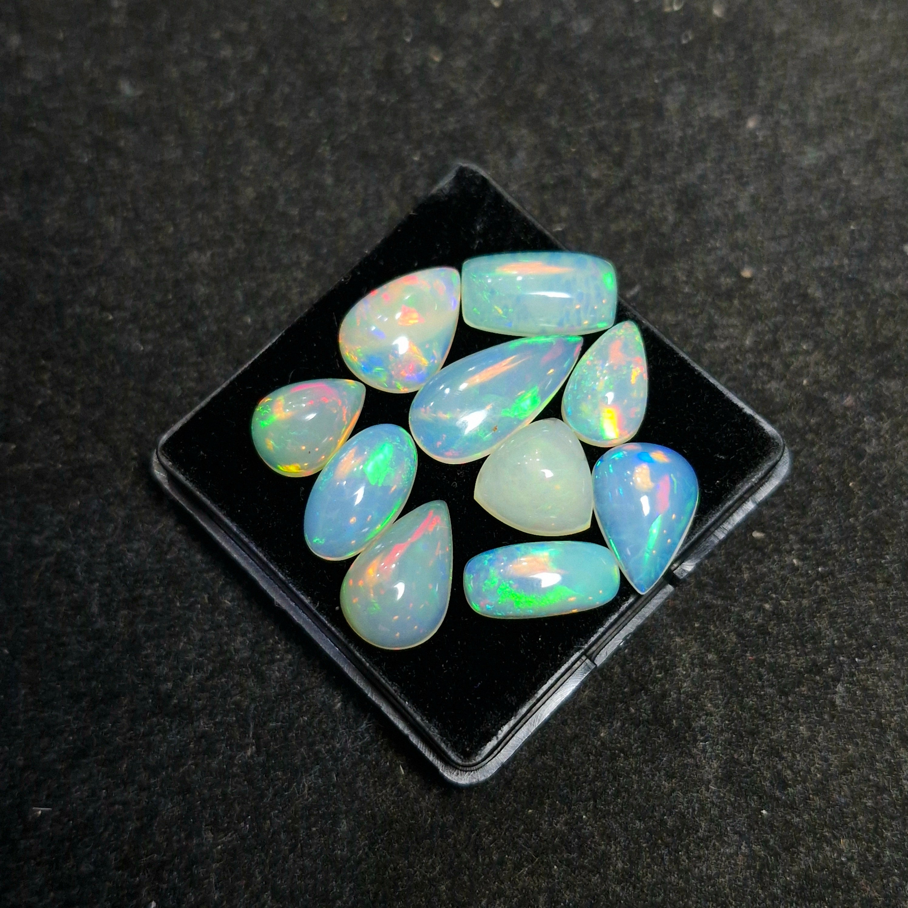 22cts Of  Natural Ethiopian Opal Cabochon  | Mix | Size: 10-17mm | 10pcs