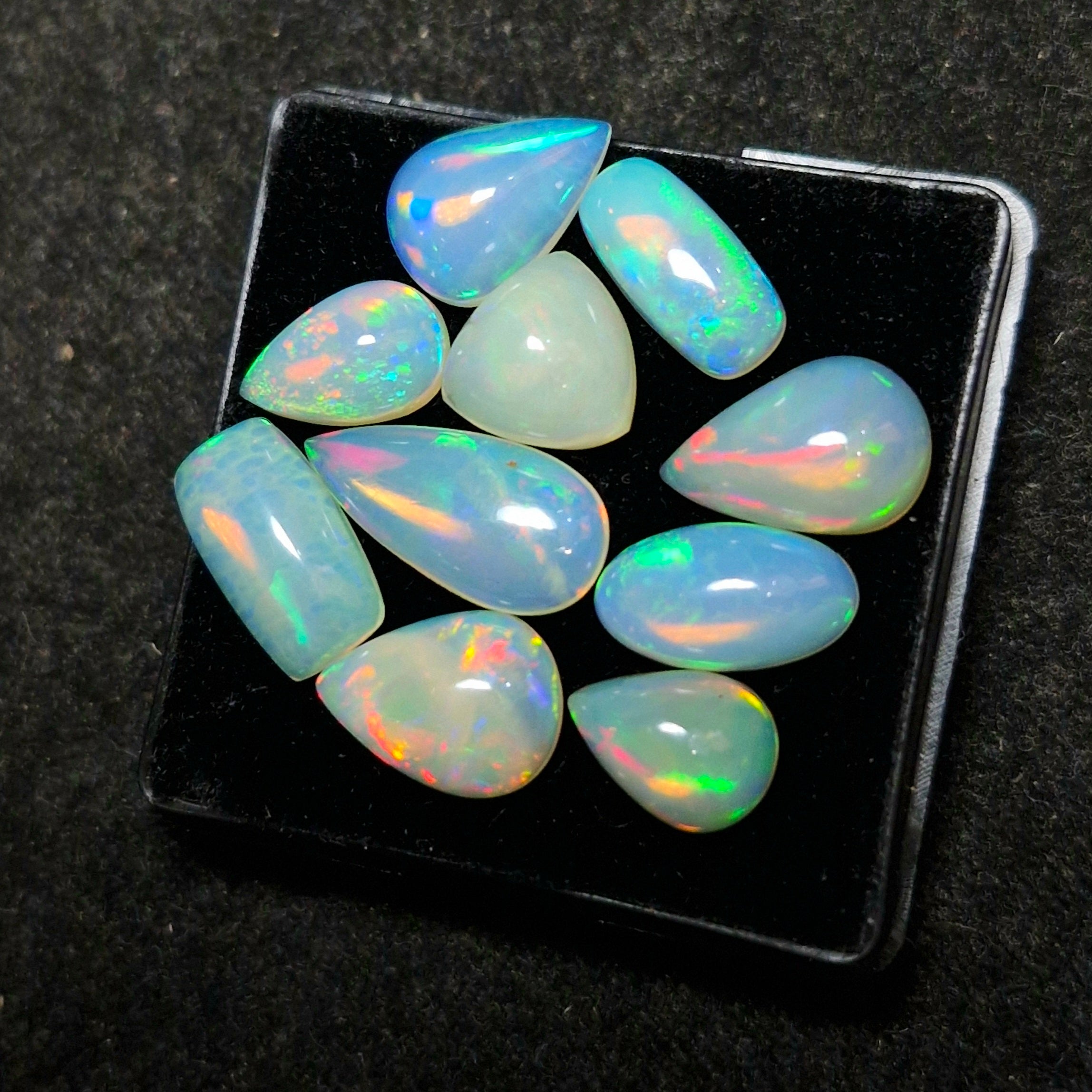 22cts Of  Natural Ethiopian Opal Cabochon  | Mix | Size: 10-17mm | 10pcs
