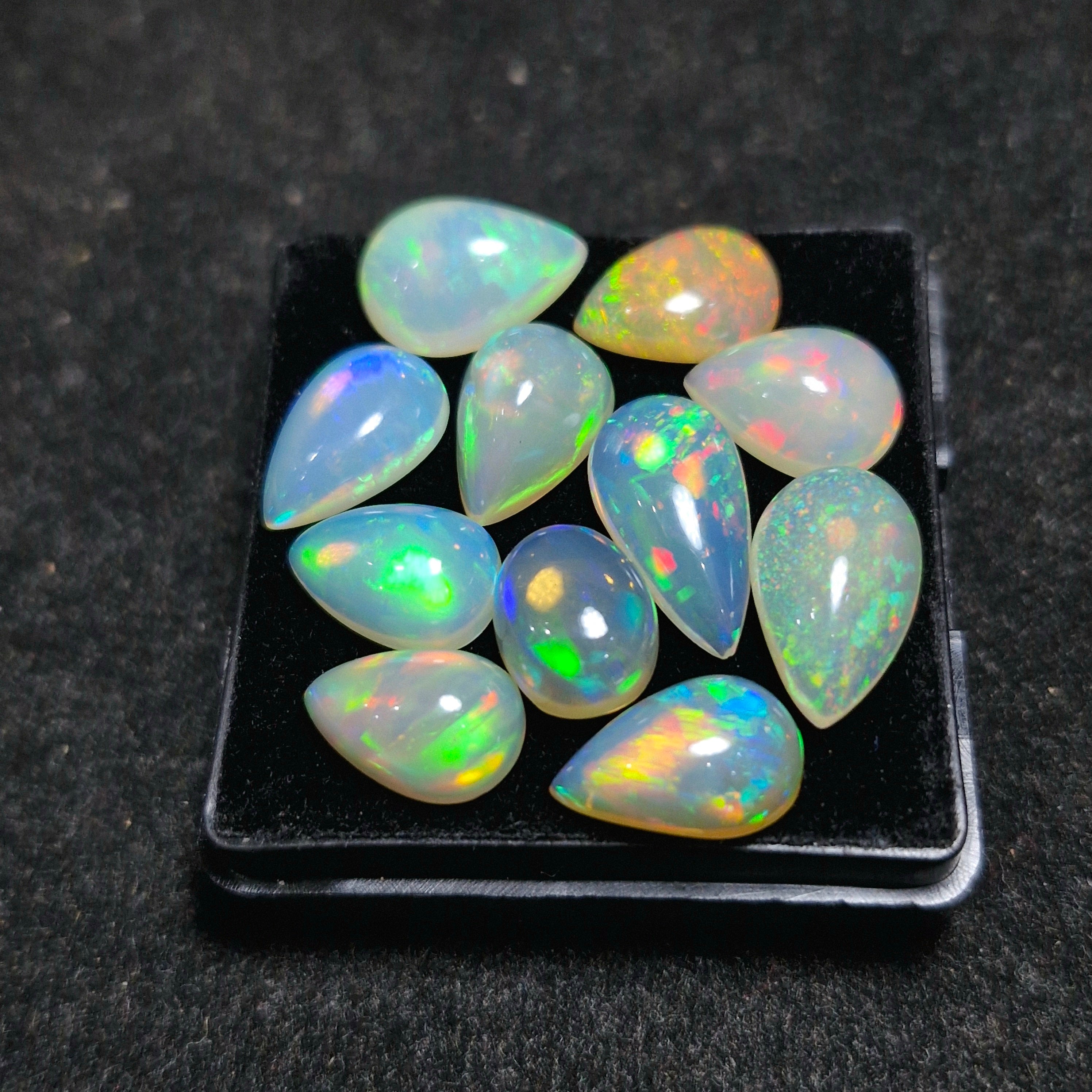 26.8cts Of  Natural Ethiopian Opal Cabochon  | Mix | Size: 10-15mm | 11pcs