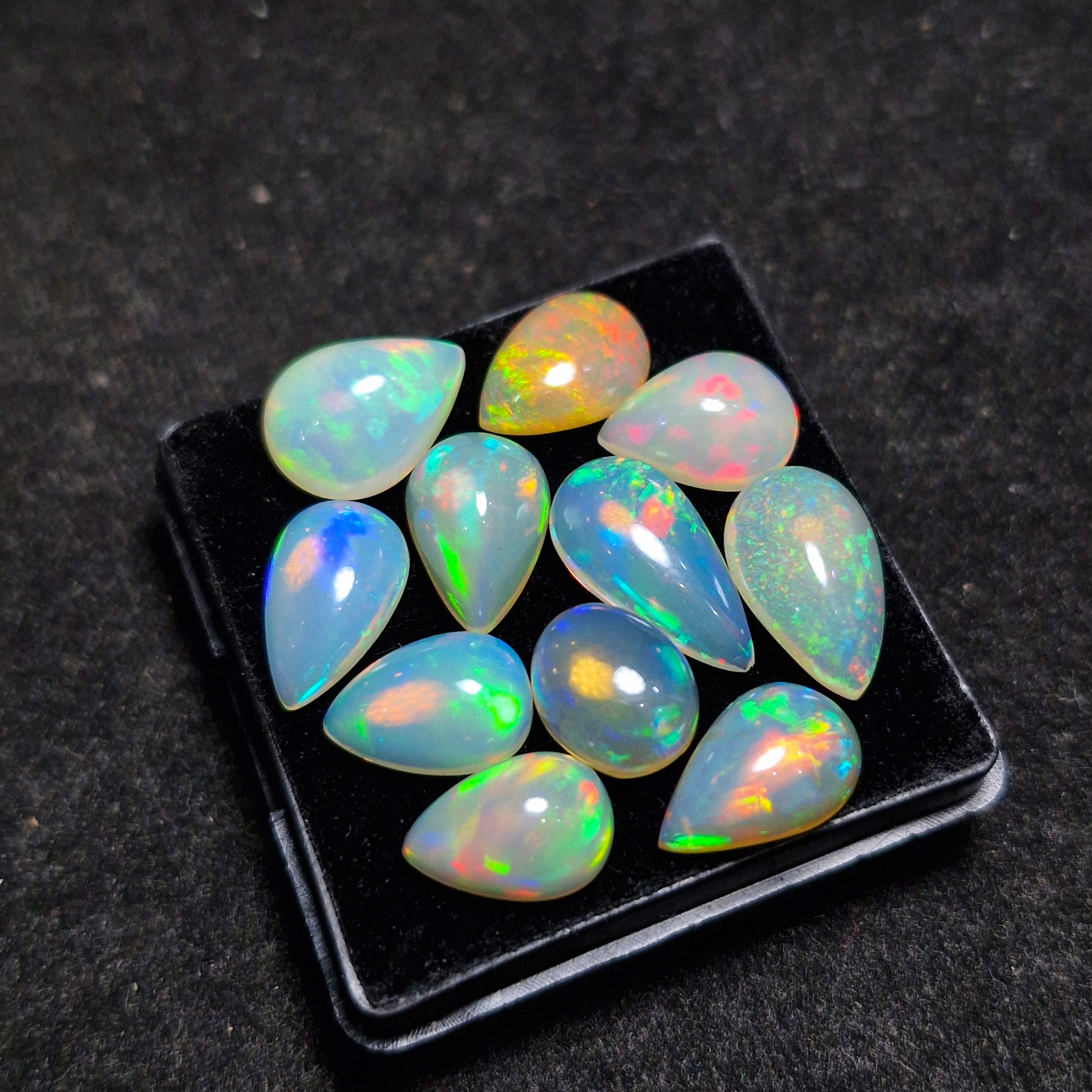 26.8cts Of  Natural Ethiopian Opal Cabochon  | Mix | Size: 10-15mm | 11pcs