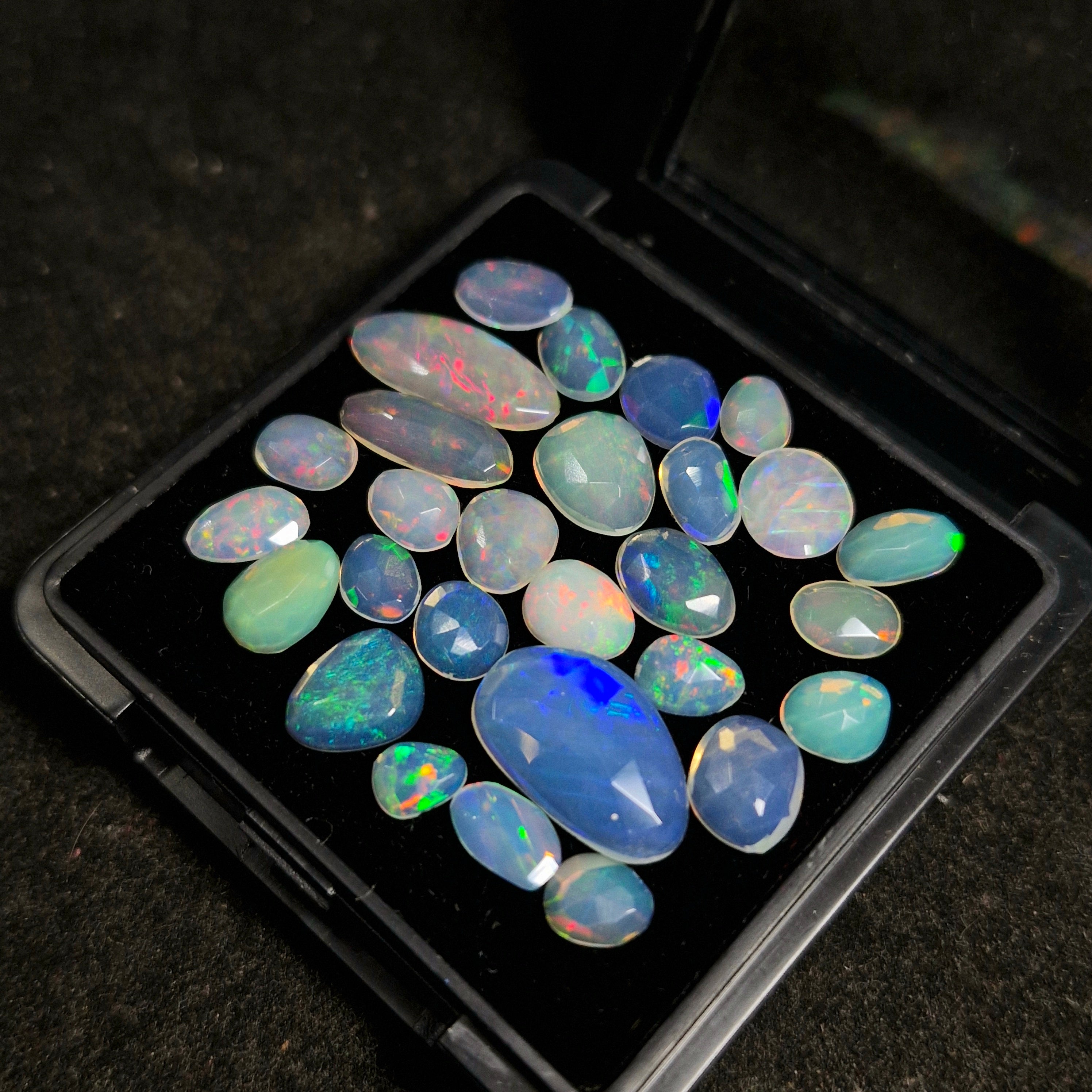 15.3cts Of  Natural Ethiopian Opal Rose cut  | Fancy | Size: 6-16mm | 28pc