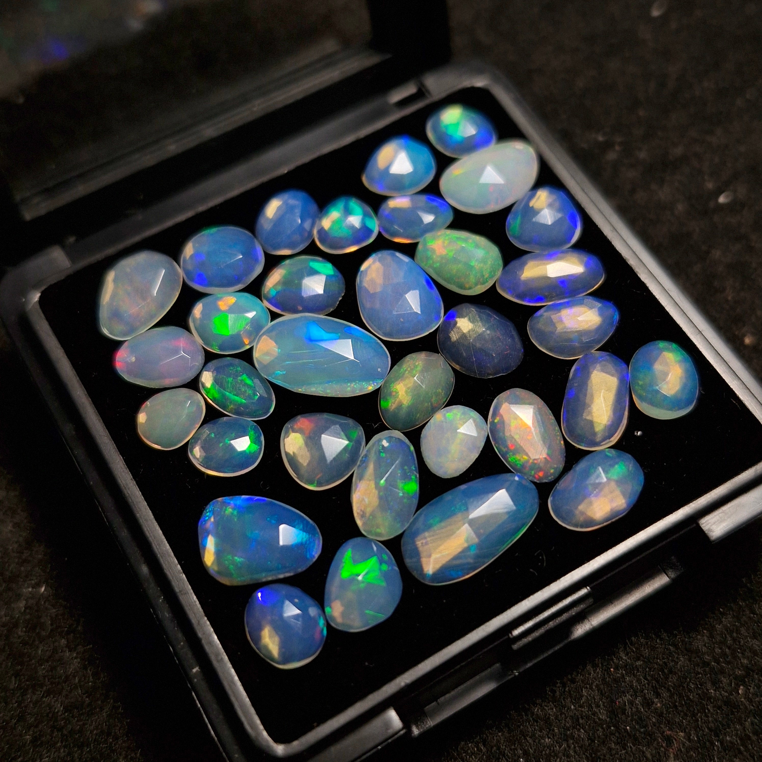 15.4cts Of  Natural Ethiopian Opal Rose cut  | Fancy | Size: 6-12mm | 33pc