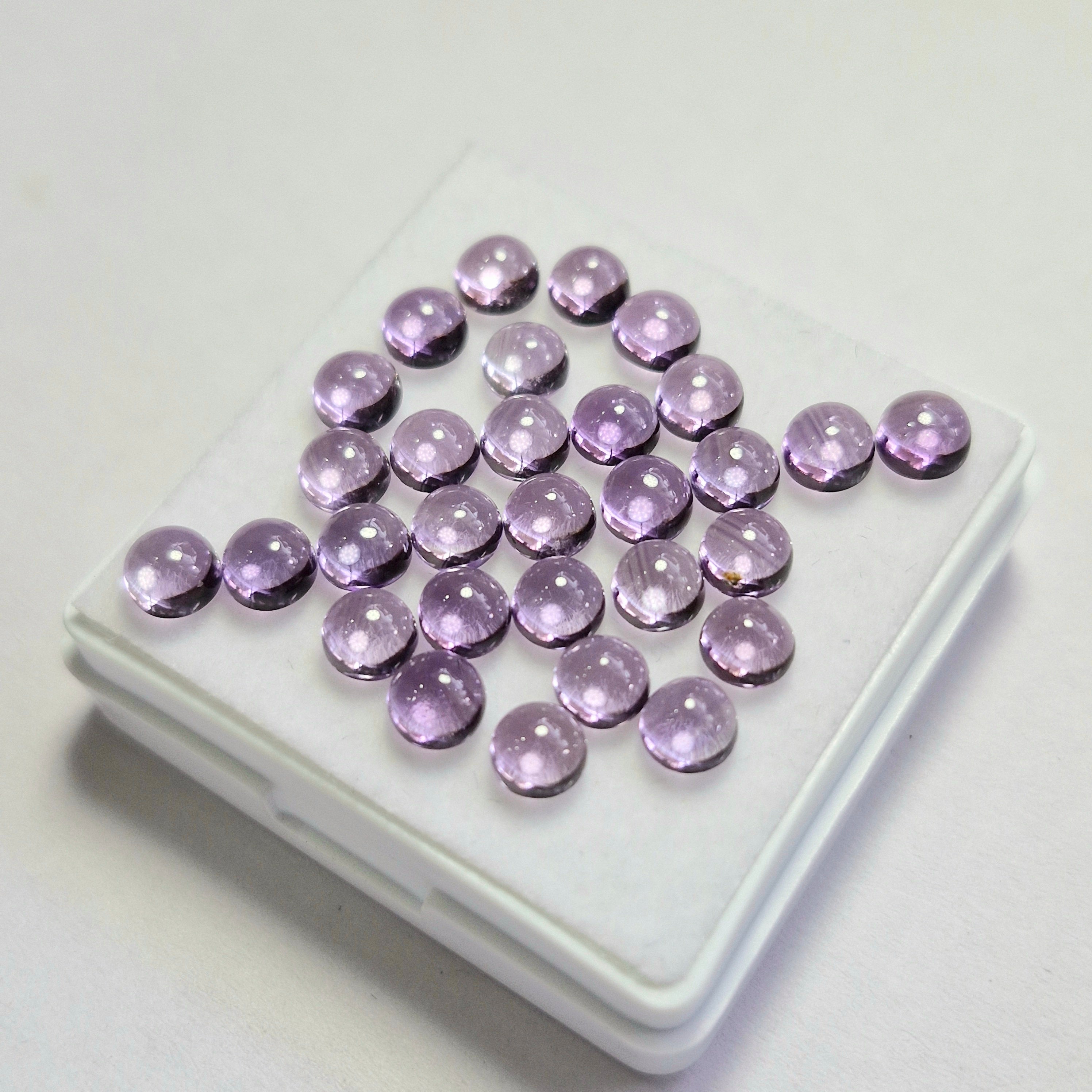 16.6cts Of  Natural Amethyst Cabochon  | Round | Size: 5mm | 31pcs