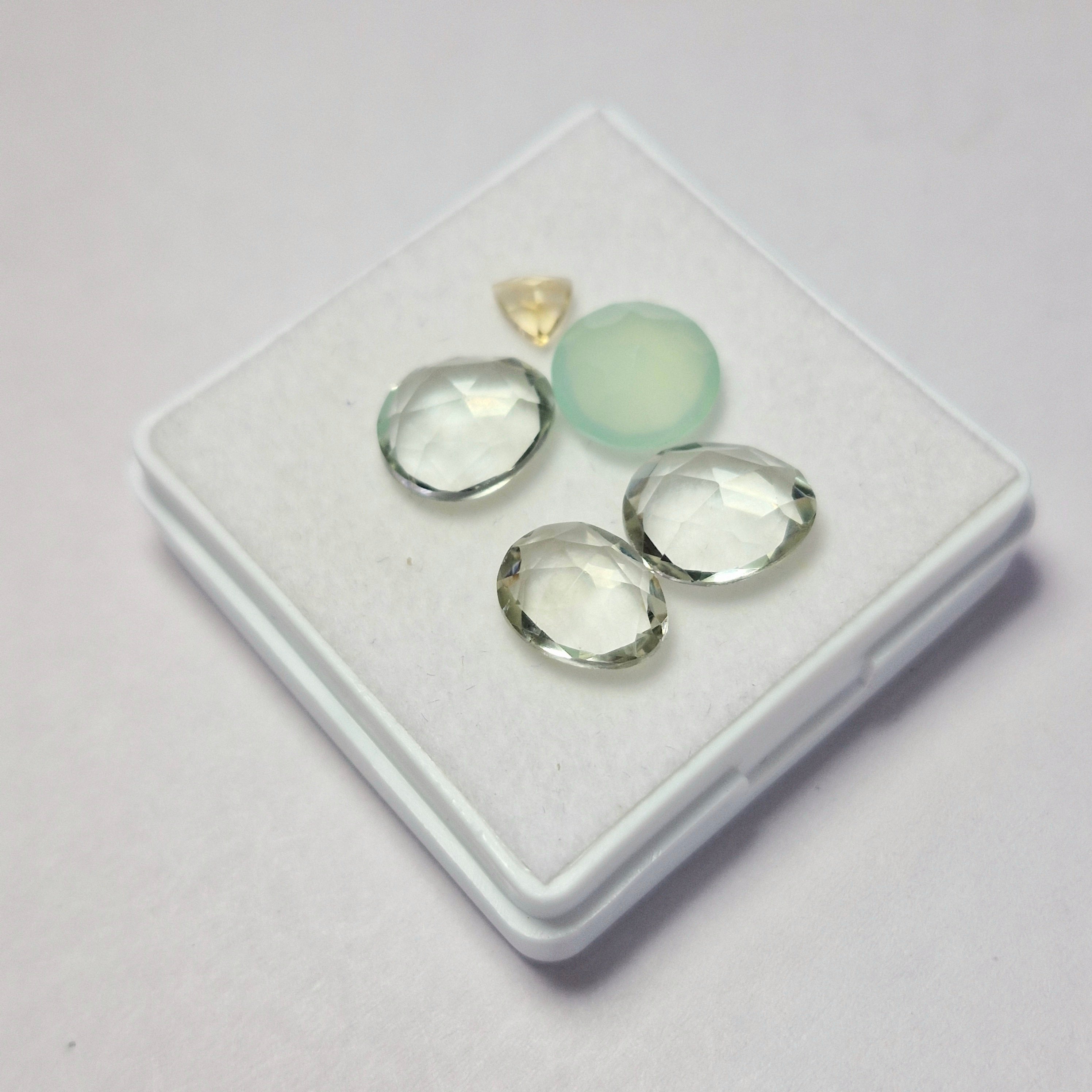 12.2cts Of  Natural Citrine, Prasiolite & Chalcedony Faceted  | Mix | Size: 6-12mm | 5pcs