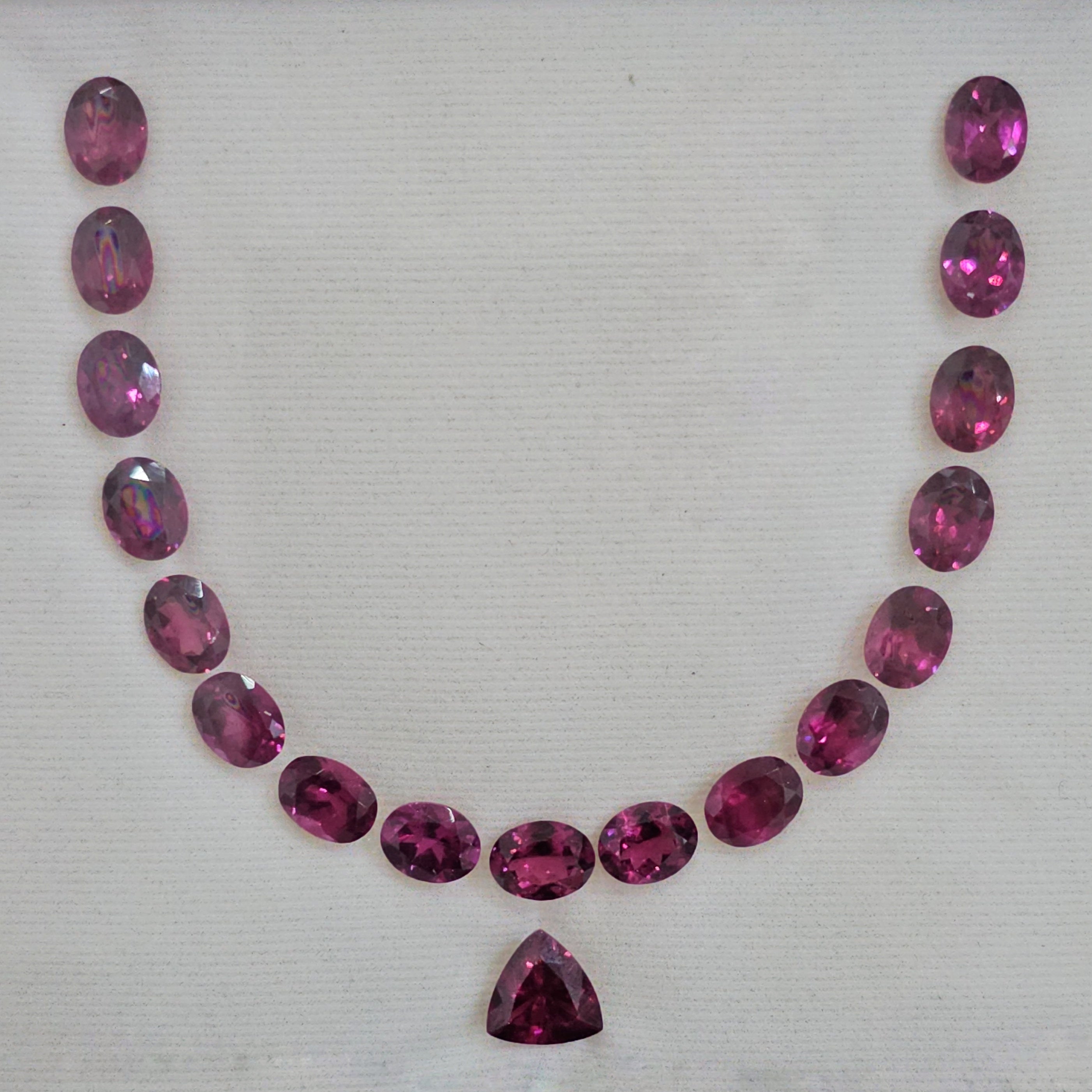 Layout Of Natural Rhodolite Garnet Faceted |  37 Cts | Size: 9-10mm