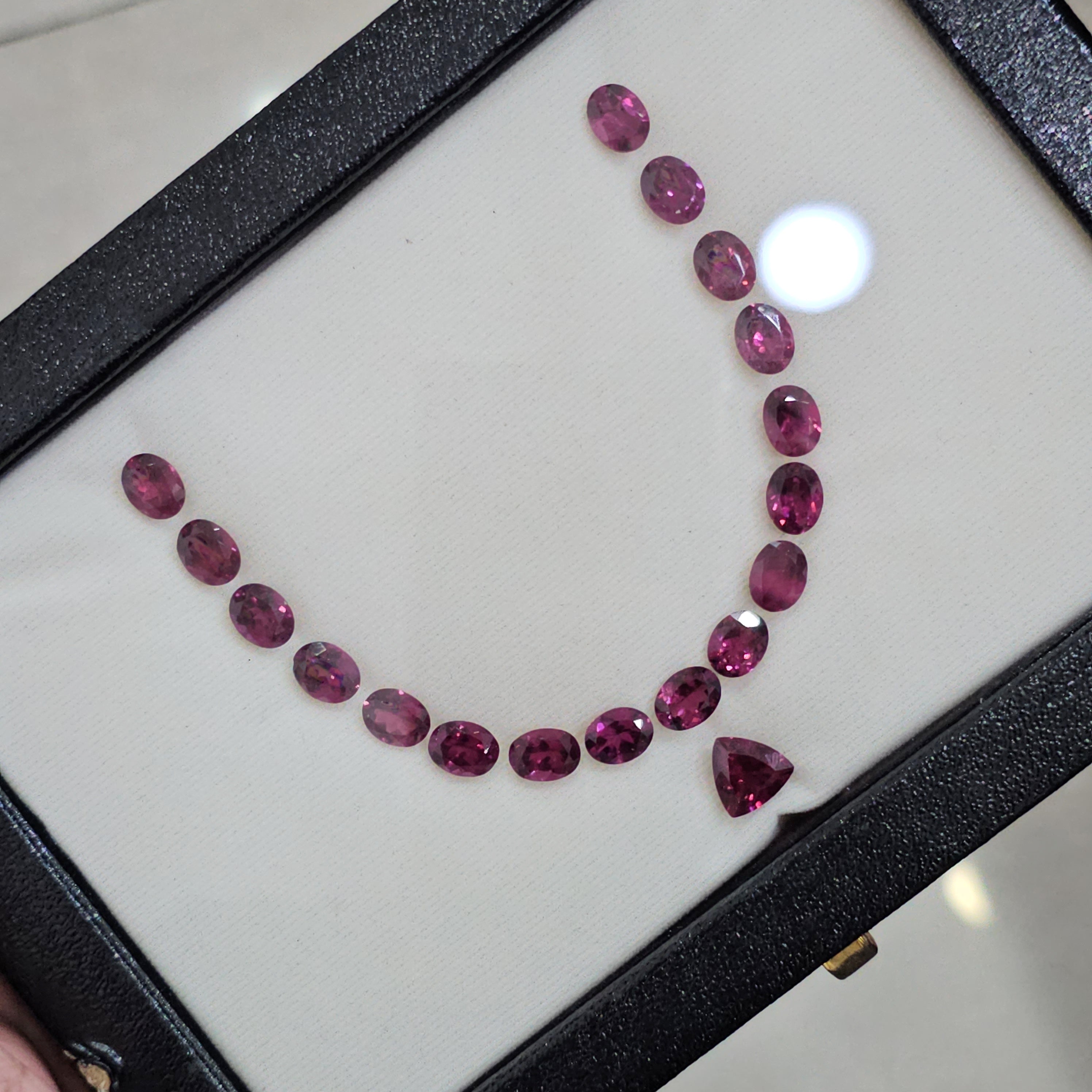 Layout Of Natural Rhodolite Garnet Faceted |  37 Cts | Size: 9-10mm