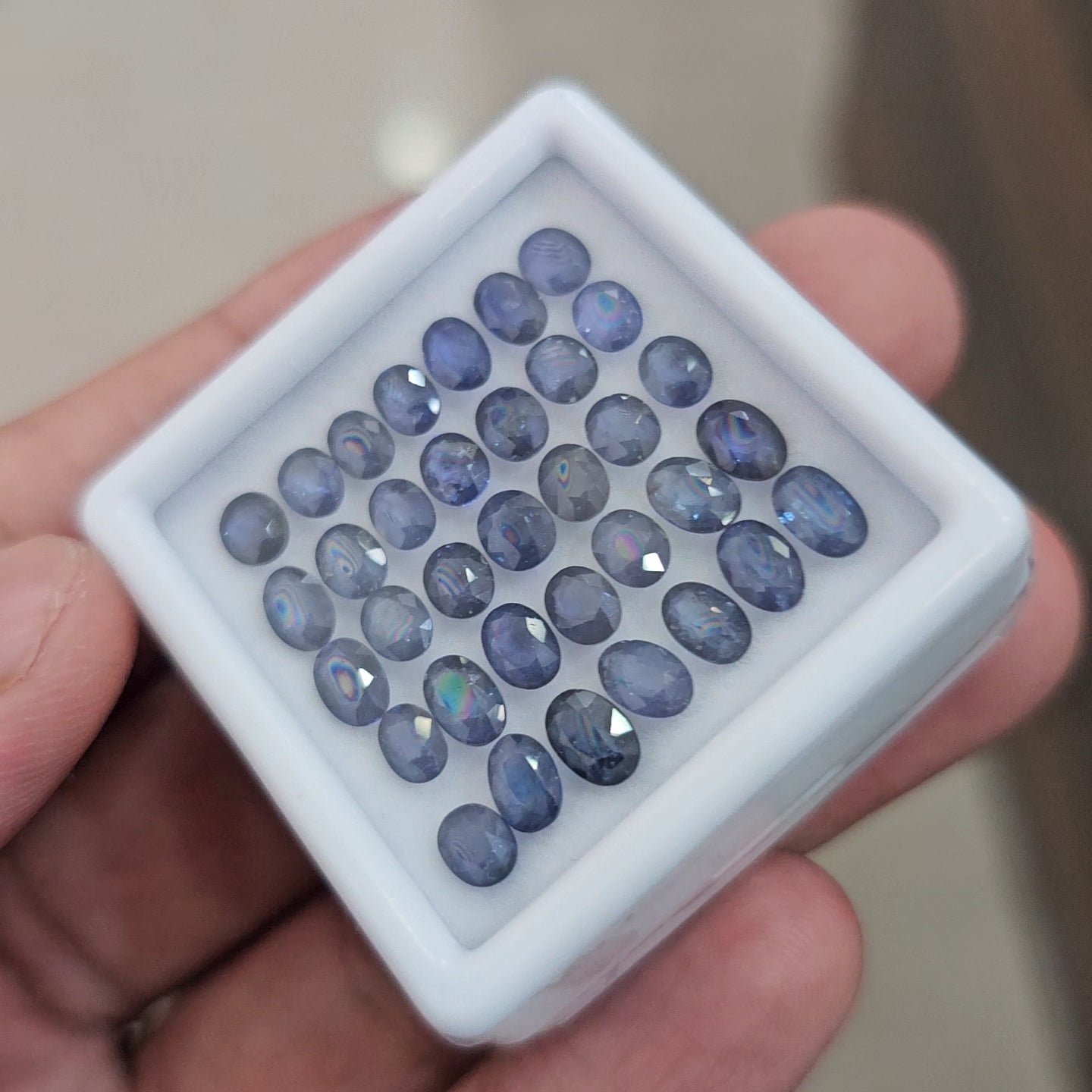 Box Of Natural Blue  Sapphire Facted  | 5-6mm | Oval