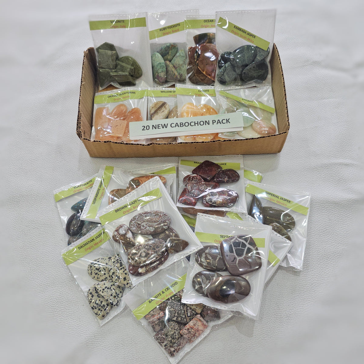 20 Cabochons Set curated for Labor Day | Limited Box | 1KG Box | 100+ Stones