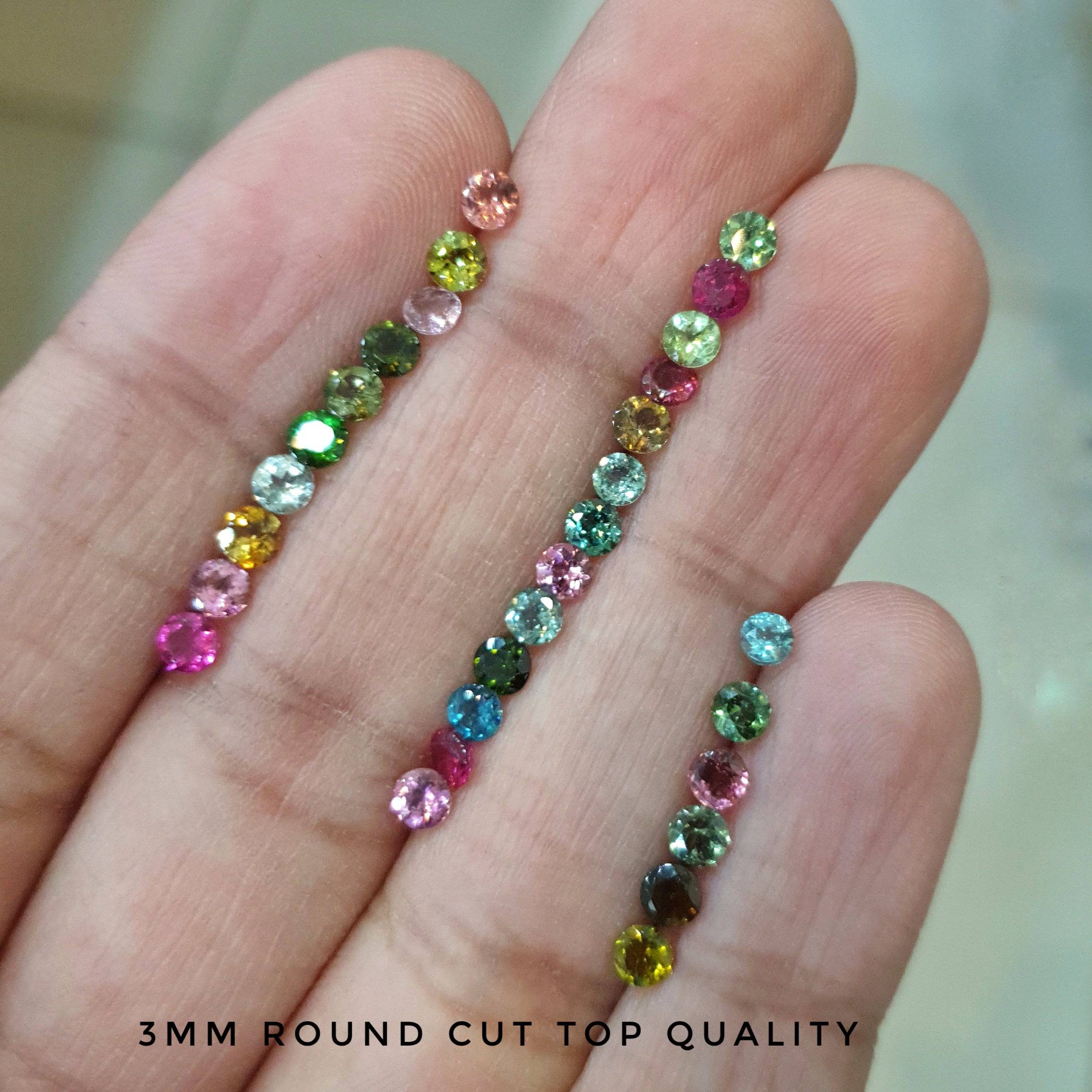 25 Pcs Tourmaline Round Cut | 3mm Calibrated Sizes - The LabradoriteKing