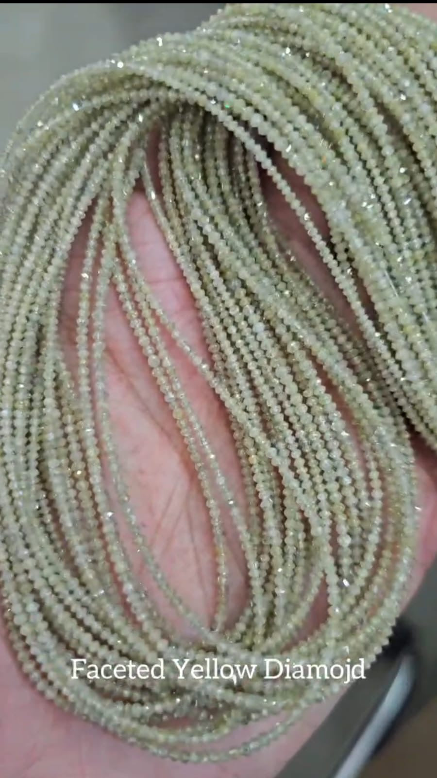 Custom Faceted Yellow Diamond Each String |10 line | par linr 240$ - The LabradoriteKing