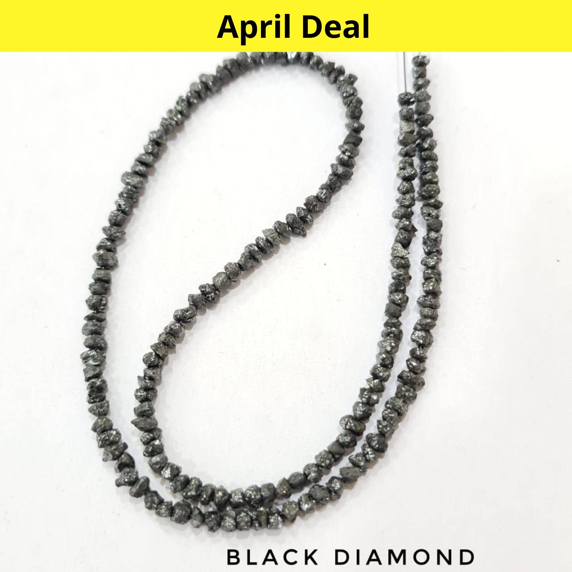 Black Diamond Rough Beads | 14 Inches | With Certificate - The LabradoriteKing