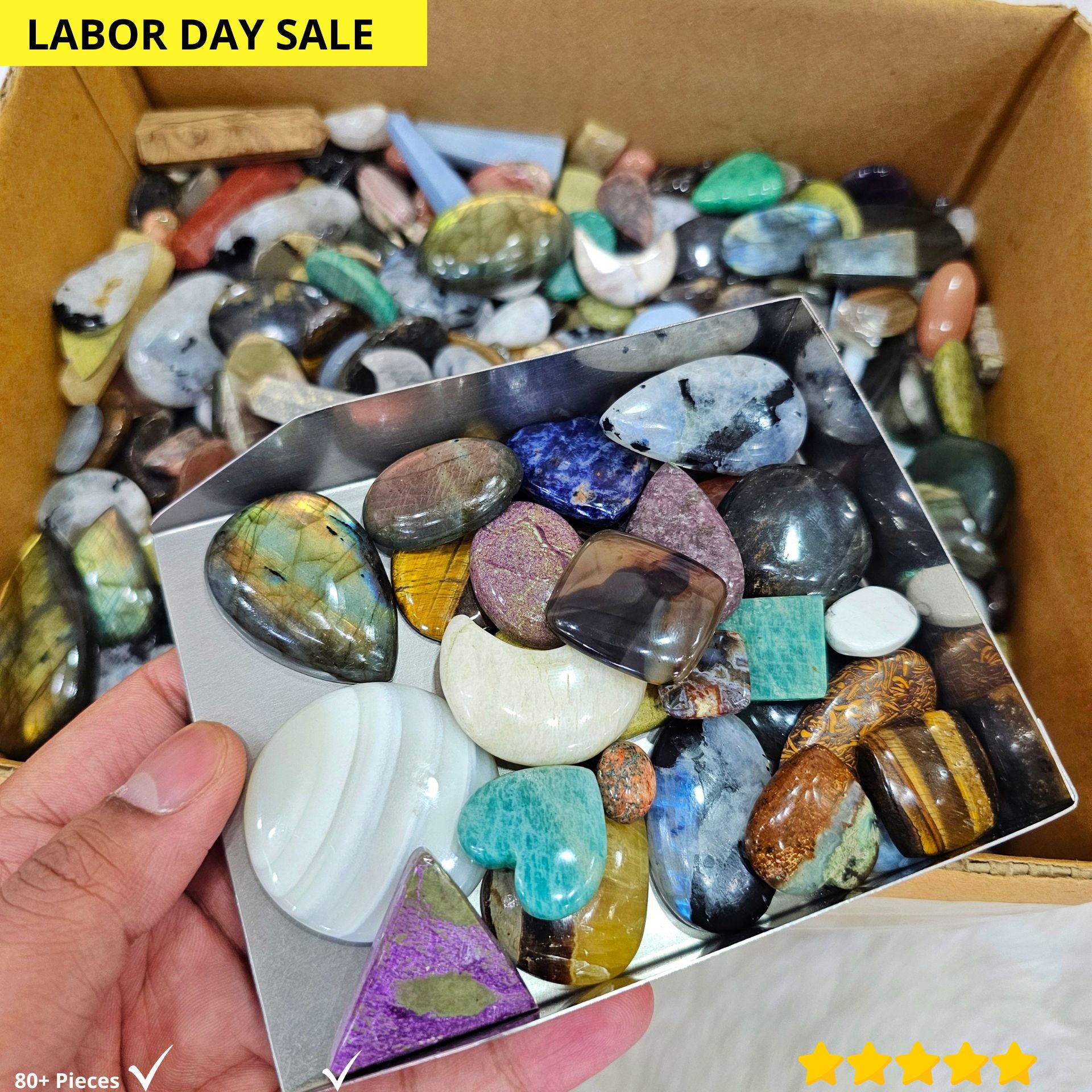 1 KG Clearance Box | 15mm to 50mm | 100 Pcs+ Stones - The LabradoriteKing