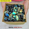 150 Pcs of Multi Fire Labradorite Cabochon | 18mm to 25mm size box | Flash in all Pieces - The LabradoriteKing