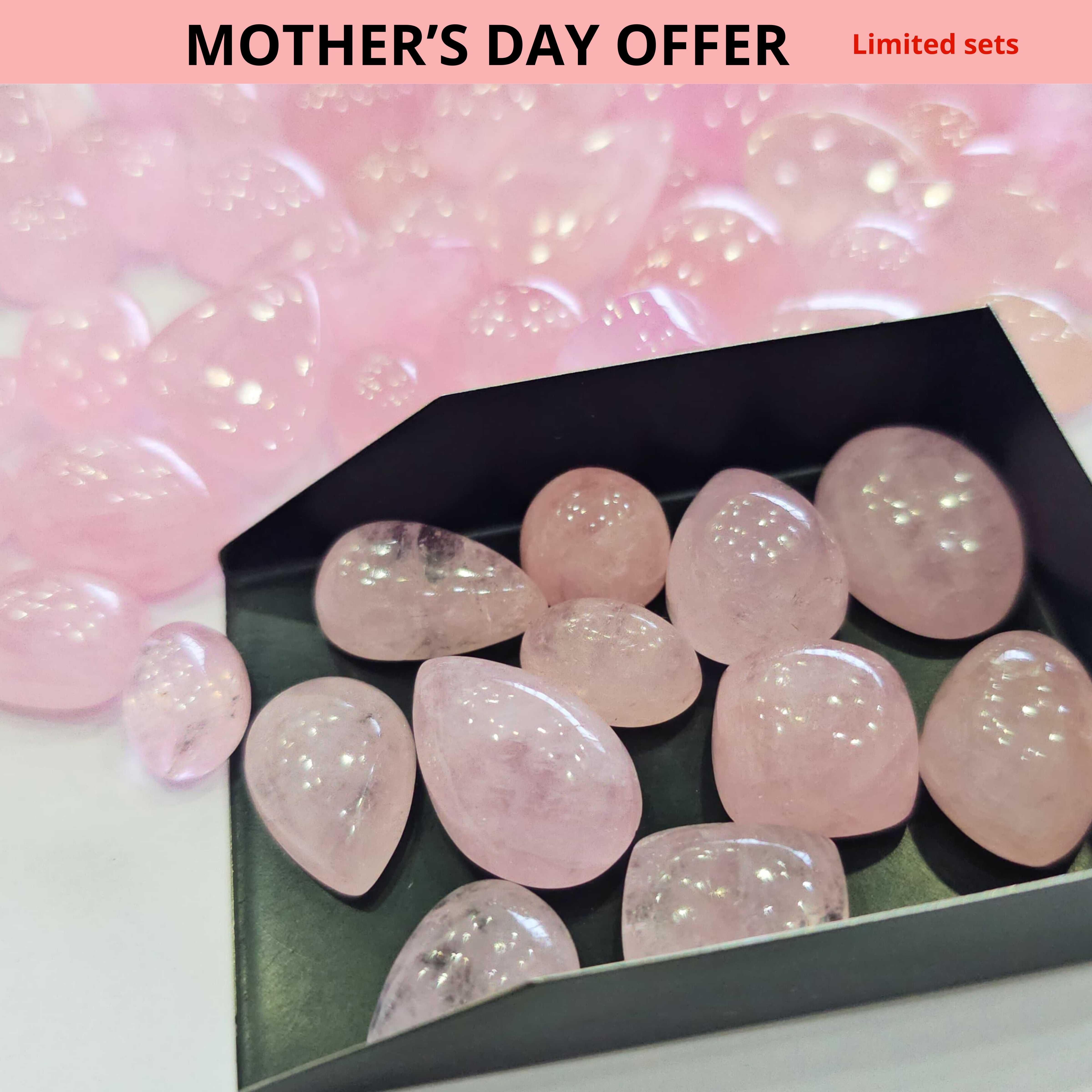 10 Pcs of Natural pink Morganite Cabochons | 10–28mm | Soft Pink Gemstone - The LabradoriteKing