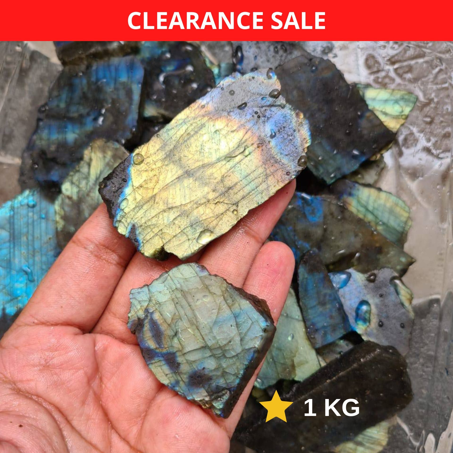 1KG Wholesale Labradorite raw Slabs | Good Flash in 1-4"Inches Sizes - The LabradoriteKing