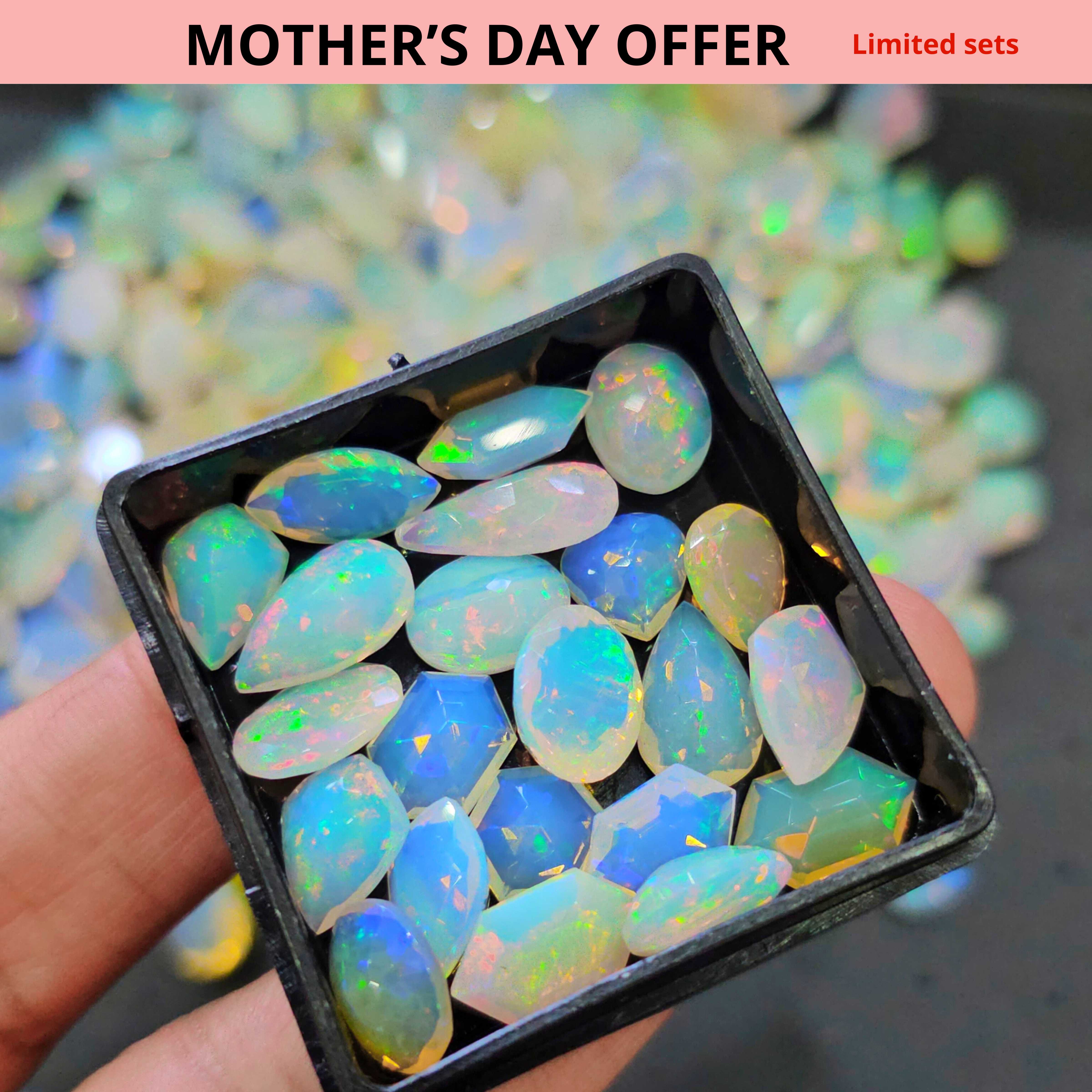 Wholesale Faceted Ethiopian Opals Scoop | Mix Fancy Shapes | 8-15mm - The LabradoriteKing