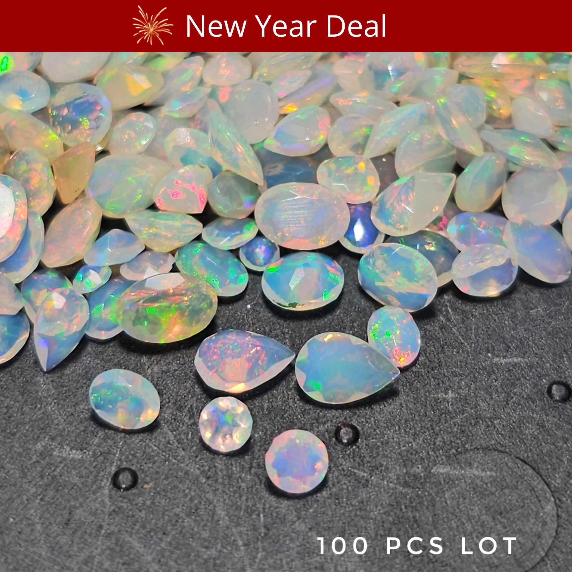 100 Pcs Natural Opal Faceted | Ethiopian | 3 to 7mm - The LabradoriteKing