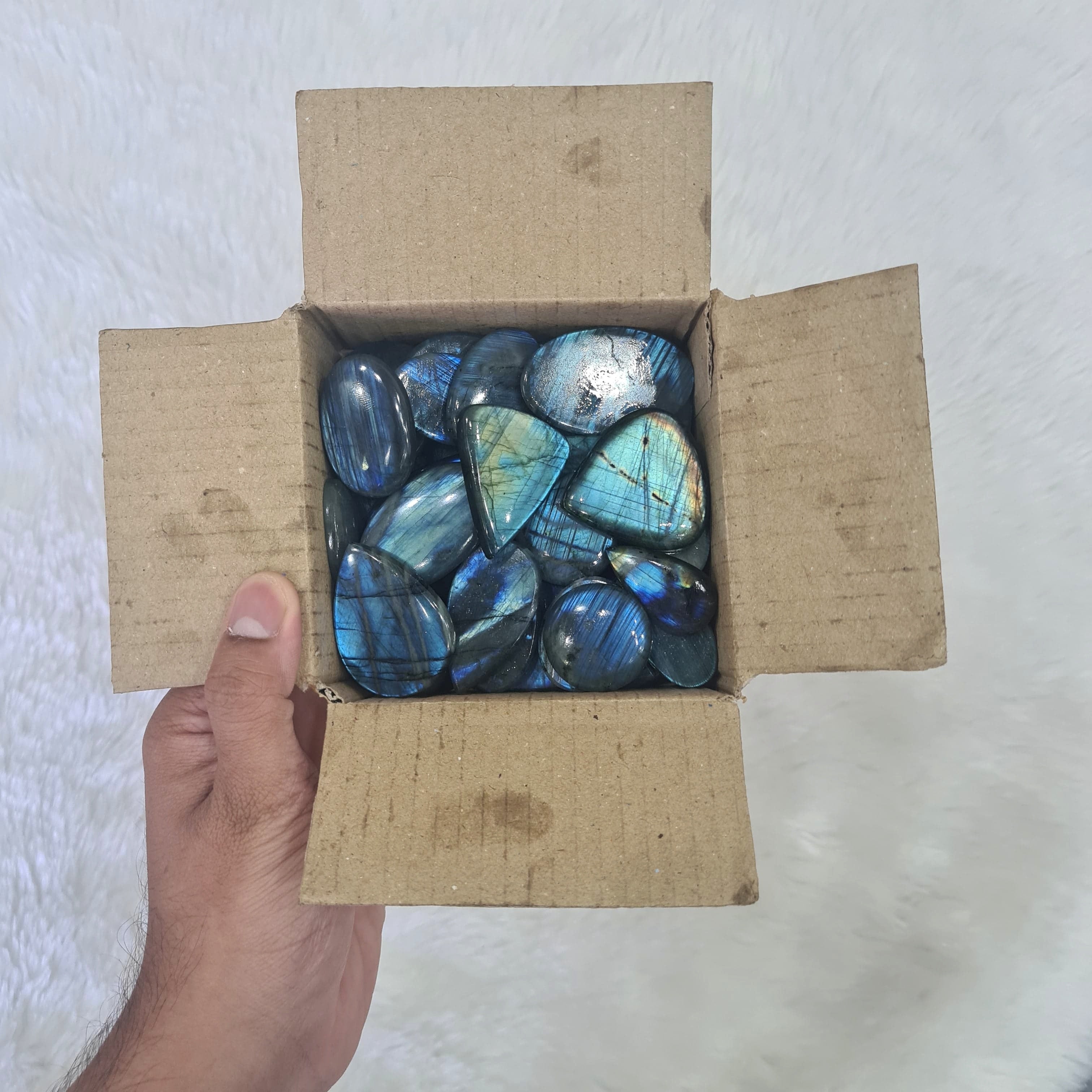 50 Pcs Blue Labradorite cabochons from Africa | 20-50mm - The LabradoriteKing