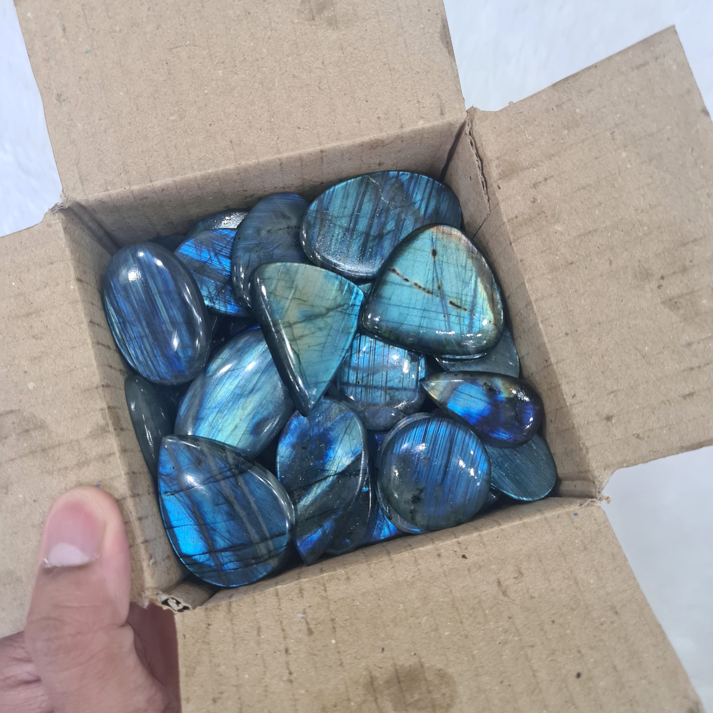 50 Pcs Blue Labradorite cabochons from Africa | 20-50mm - The LabradoriteKing